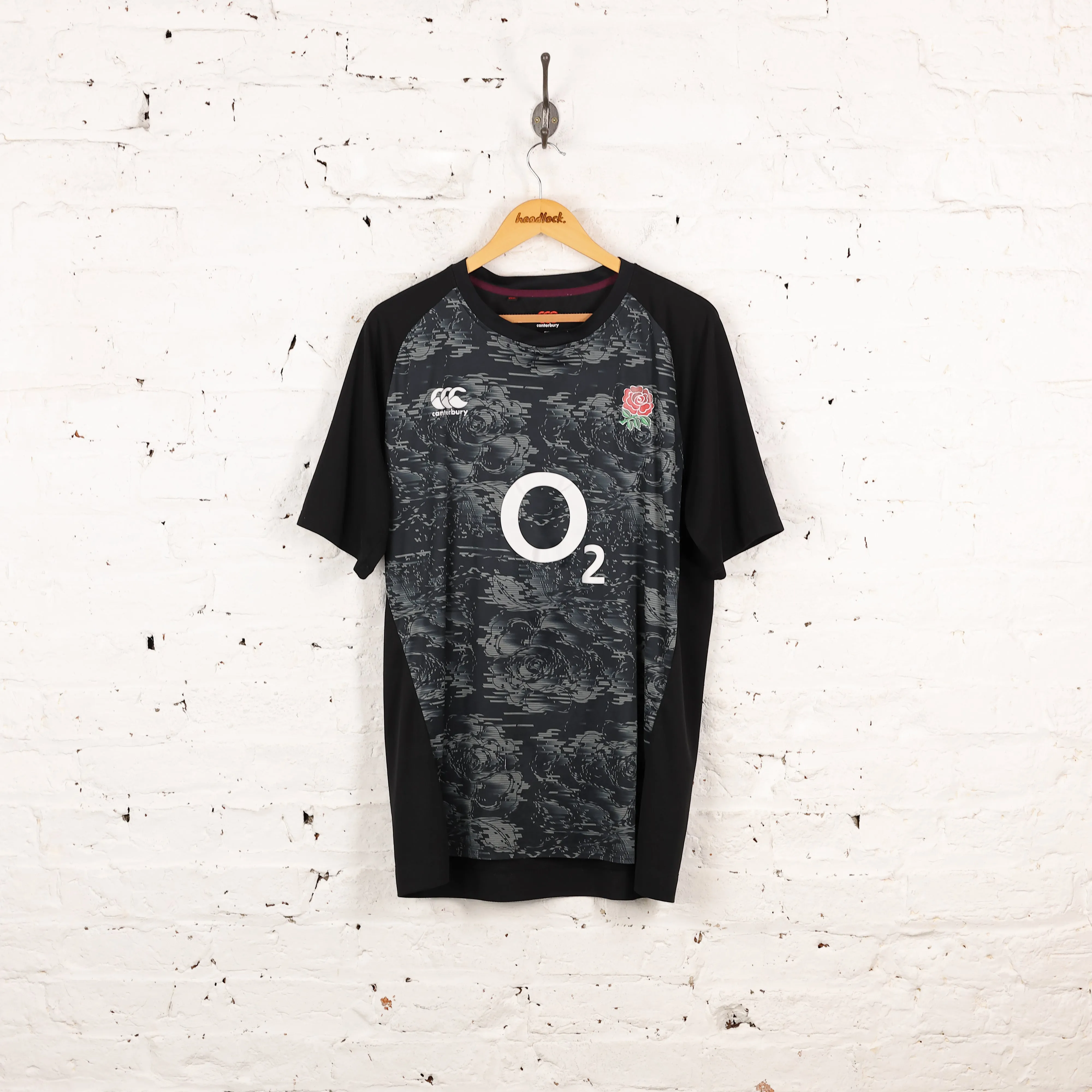 England Rugby Training Shirt - Black - XXL