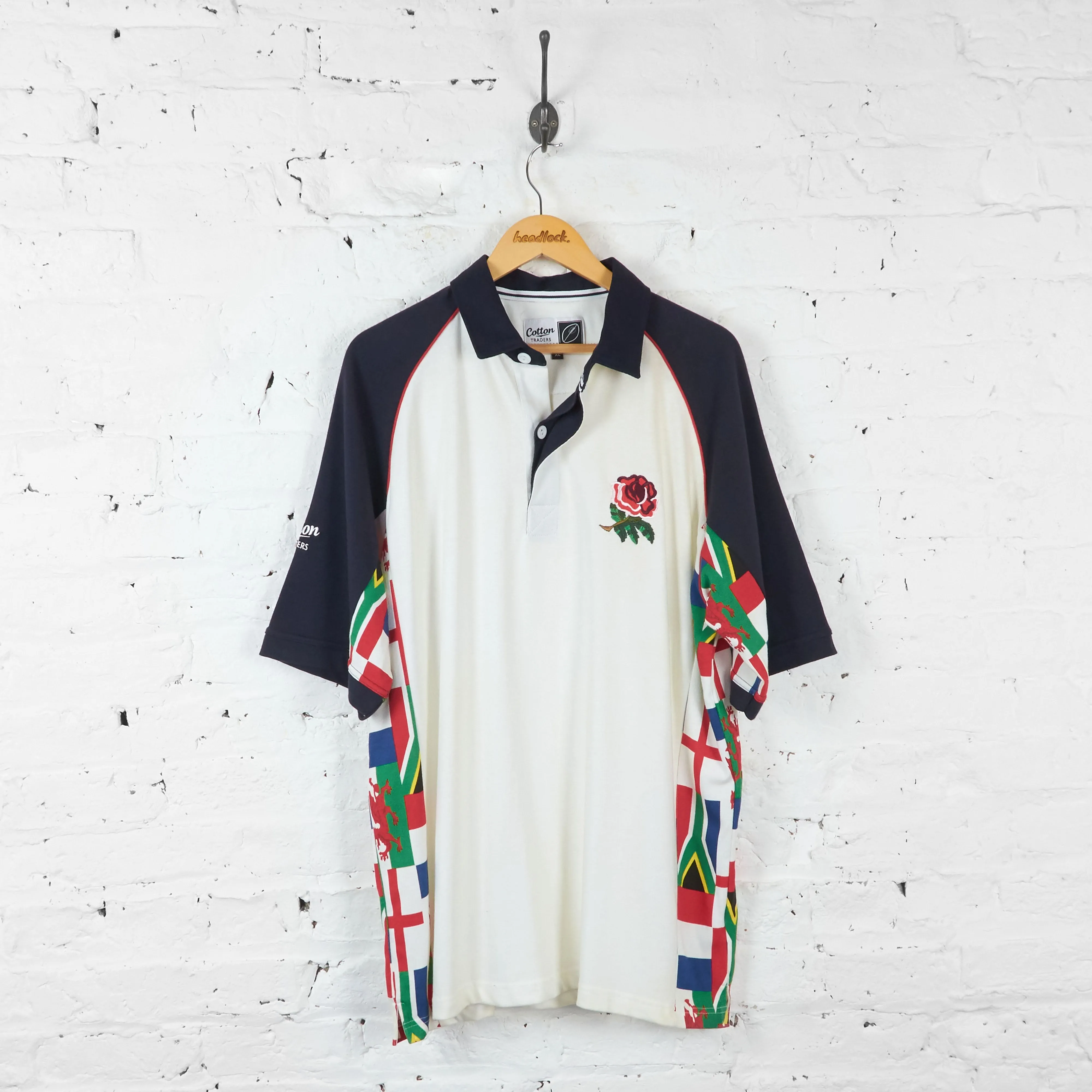 England Rugby World Cup Polo Shirt - White - XL