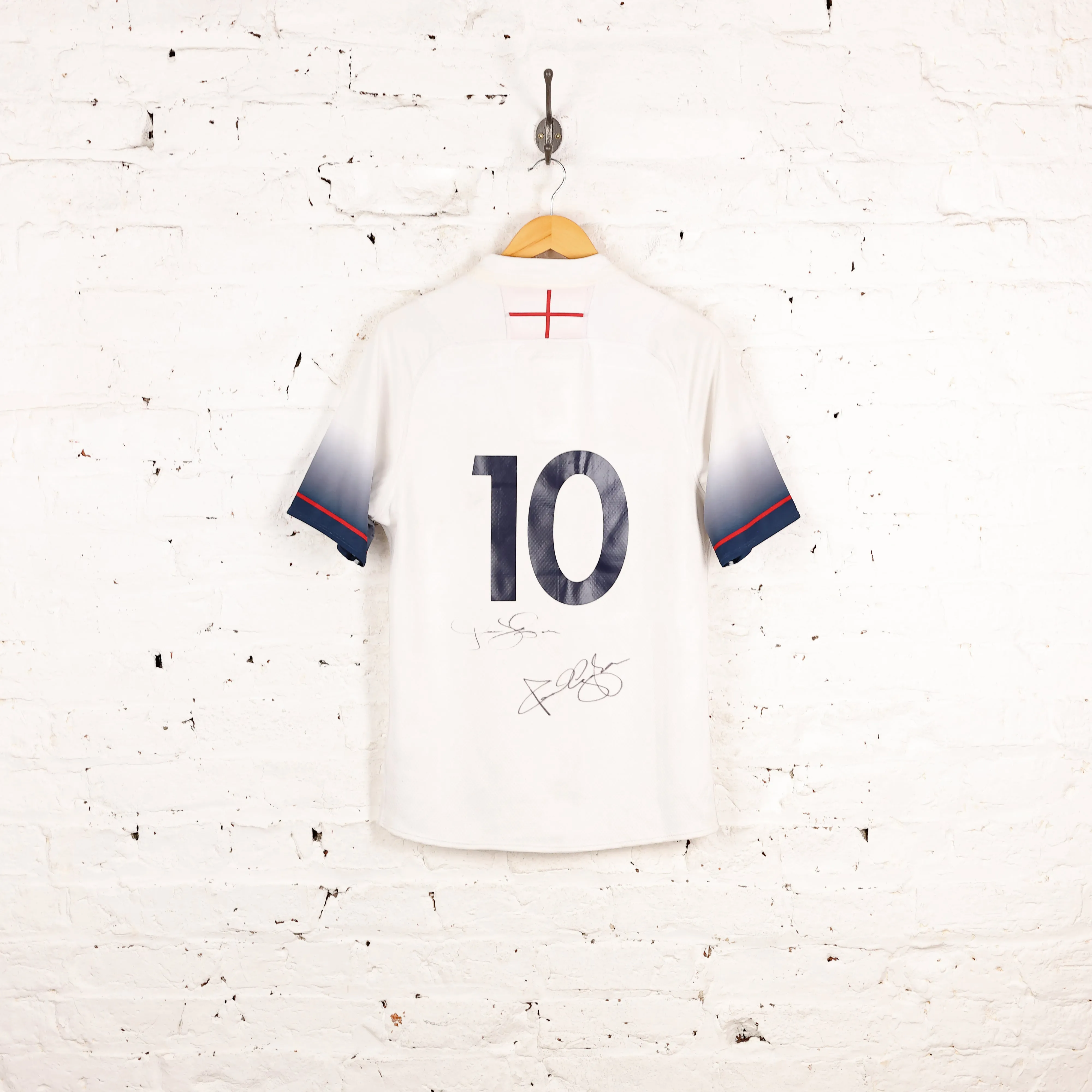 England Signed Under 20s Home Rugby Shirt - White - L