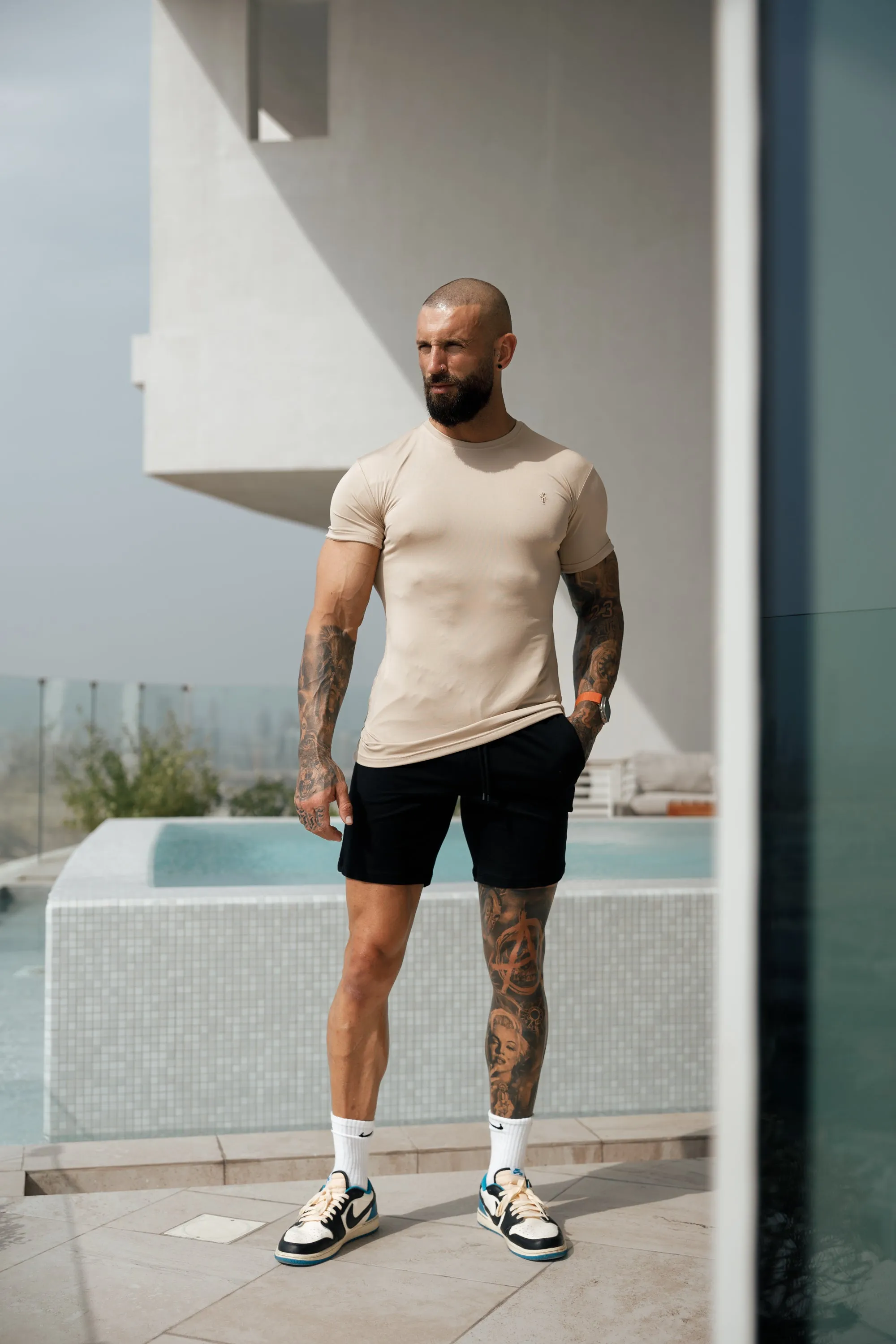Father Sons Beige Gym Crew - FSH882