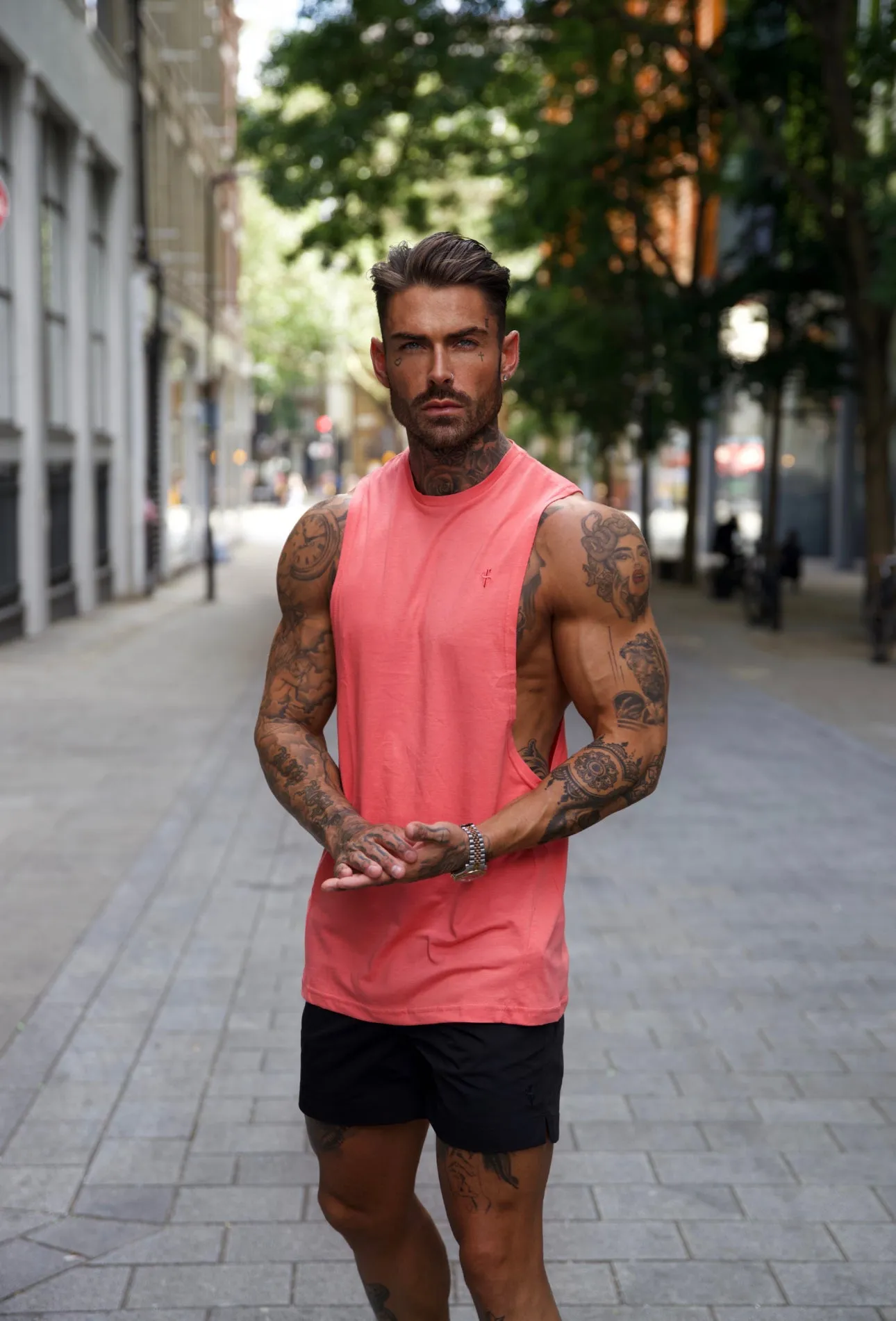 Father Sons Classic Bamboo Dropped Armhole Coral Vest - FSH822