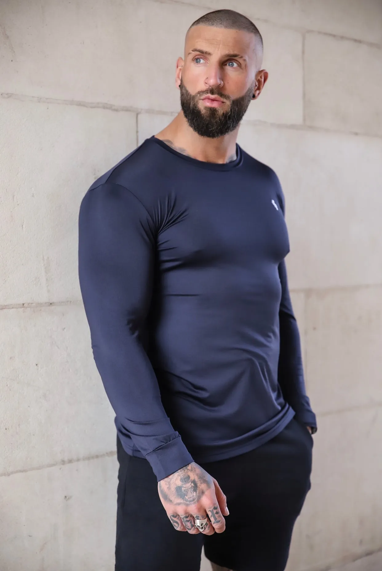 Father Sons Long Sleeve Navy Gym Crew Top - FSH710