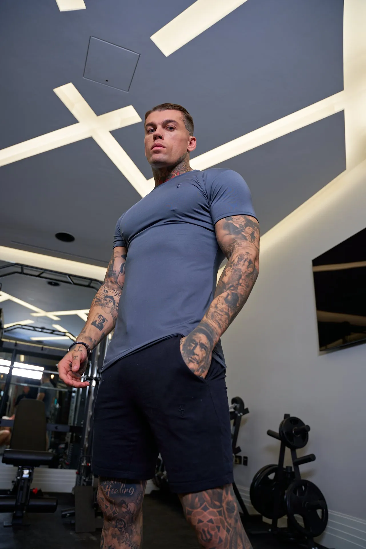Father Sons Slate Grey Gym Crew - FSH680