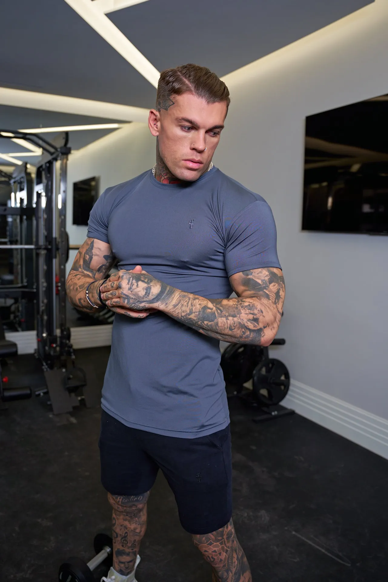 Father Sons Slate Grey Gym Crew - FSH680