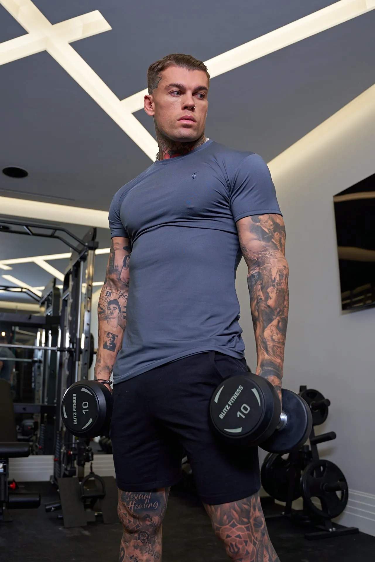 Father Sons Slate Grey Gym Crew - FSH680