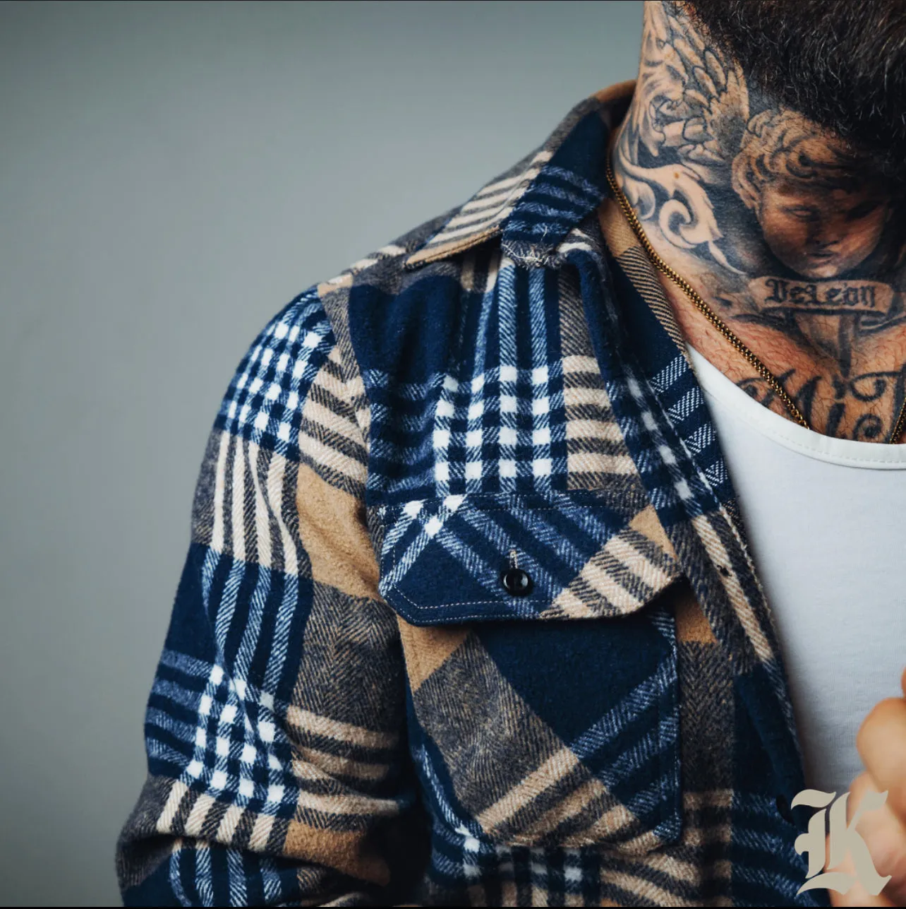 Flannel (Tan & Navy)