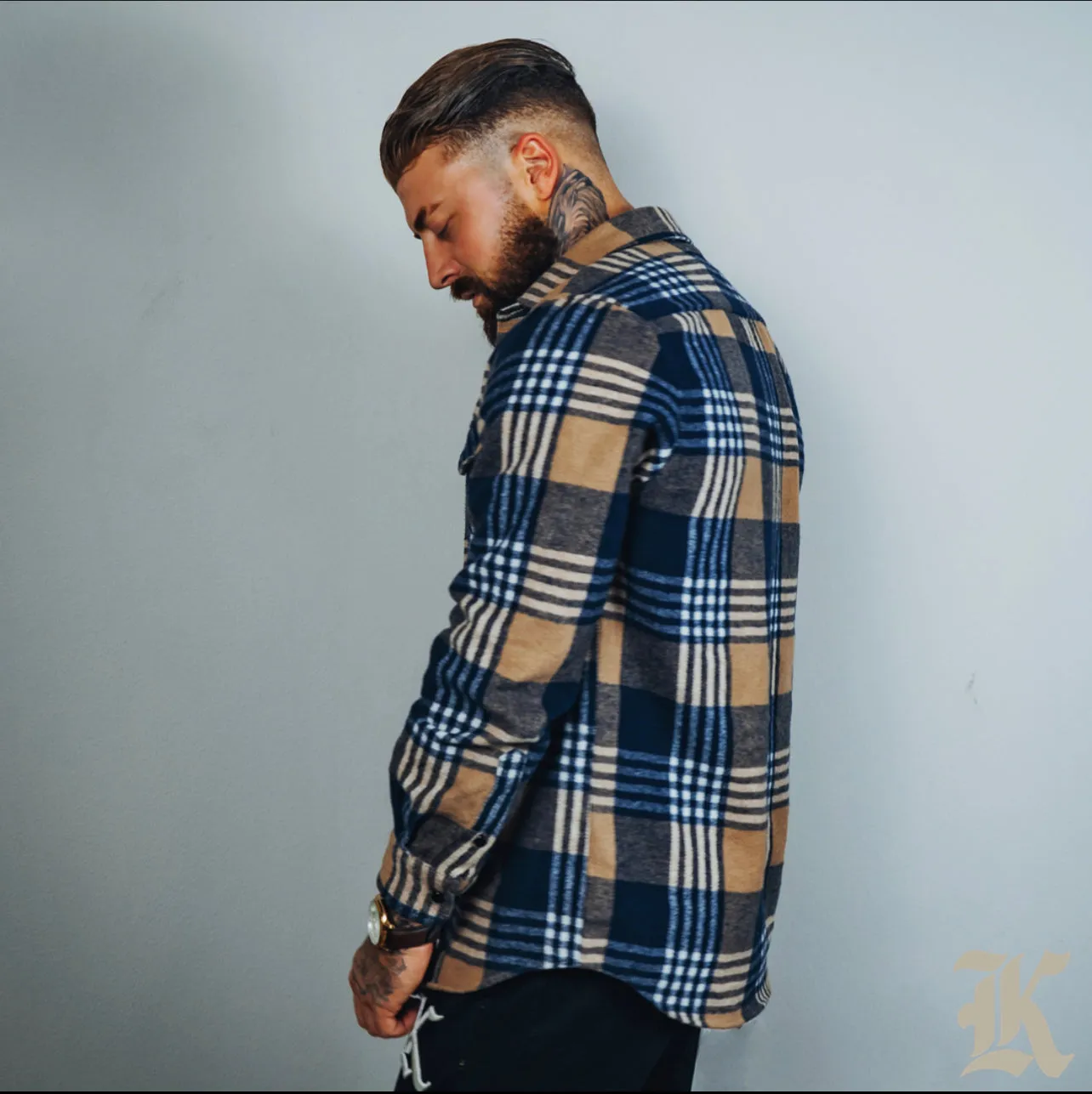 Flannel (Tan & Navy)