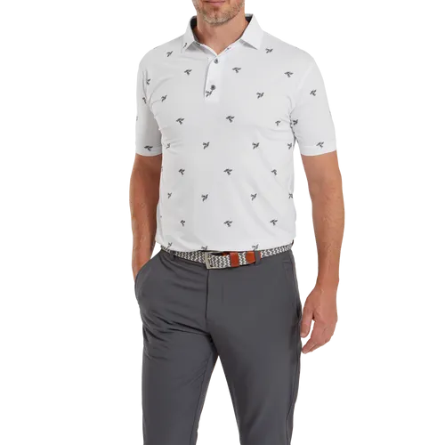 FootJoy Thistle Print Lisle Polo - White