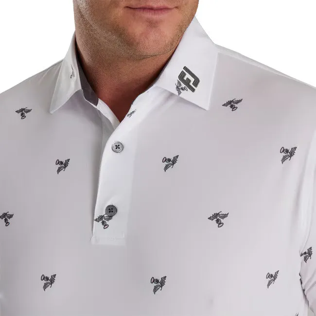 FootJoy Thistle Print Lisle Polo - White