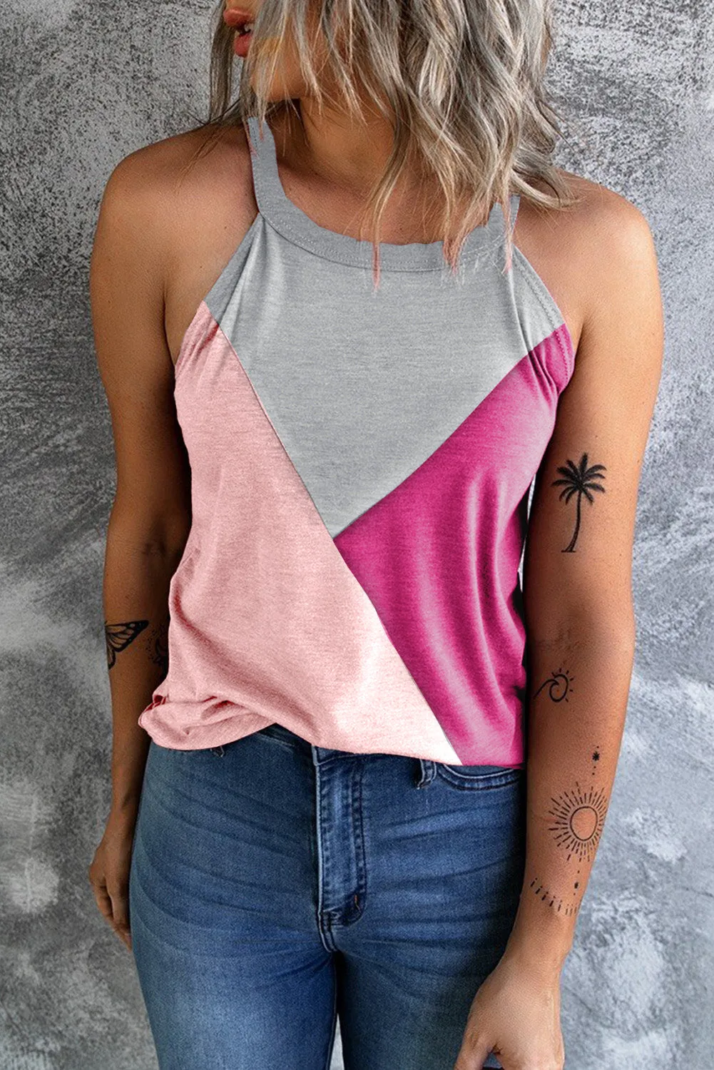 Geometric Sleeveless Top