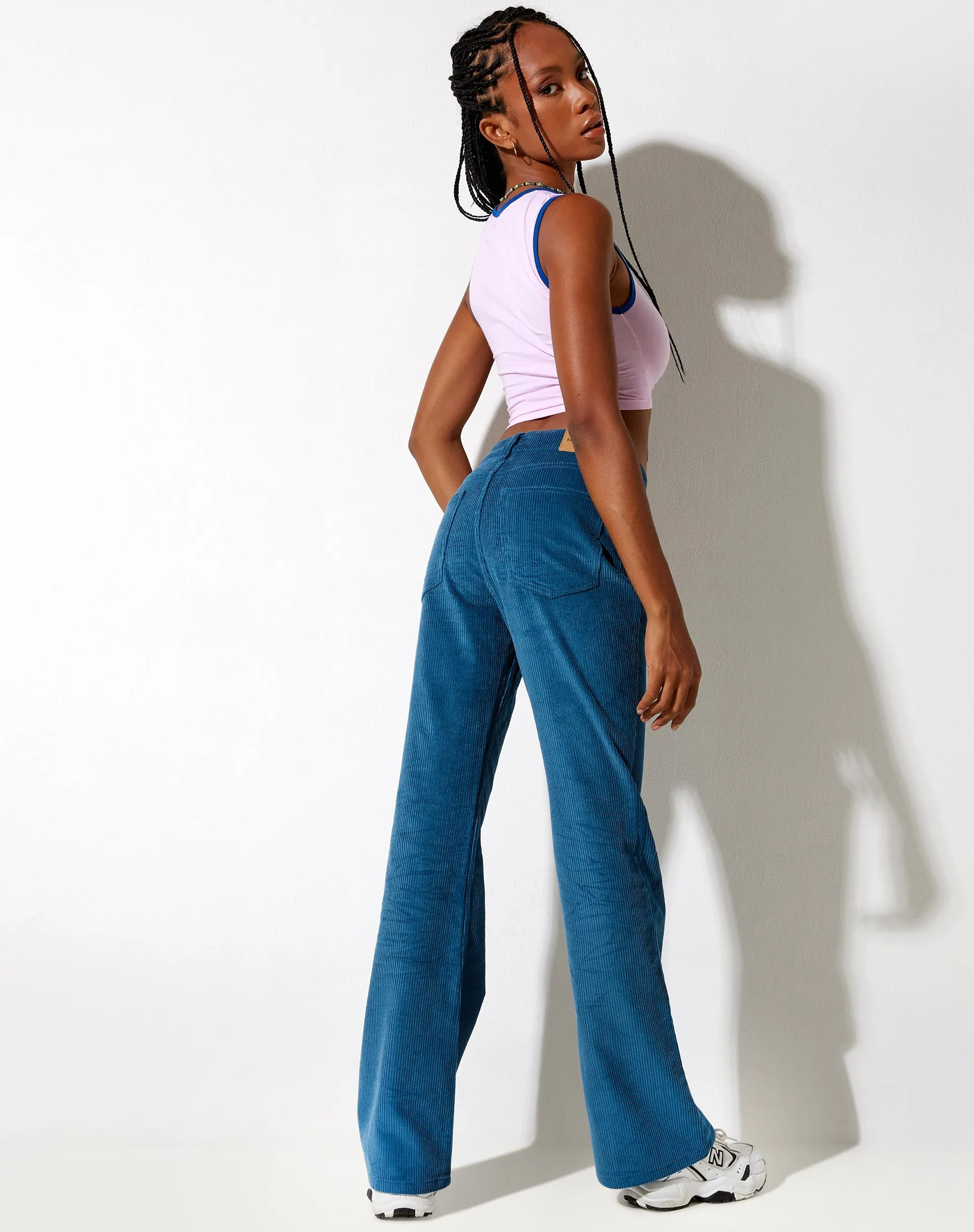 Gimon Crop Top in Pink Bind Blue Cant Relate
