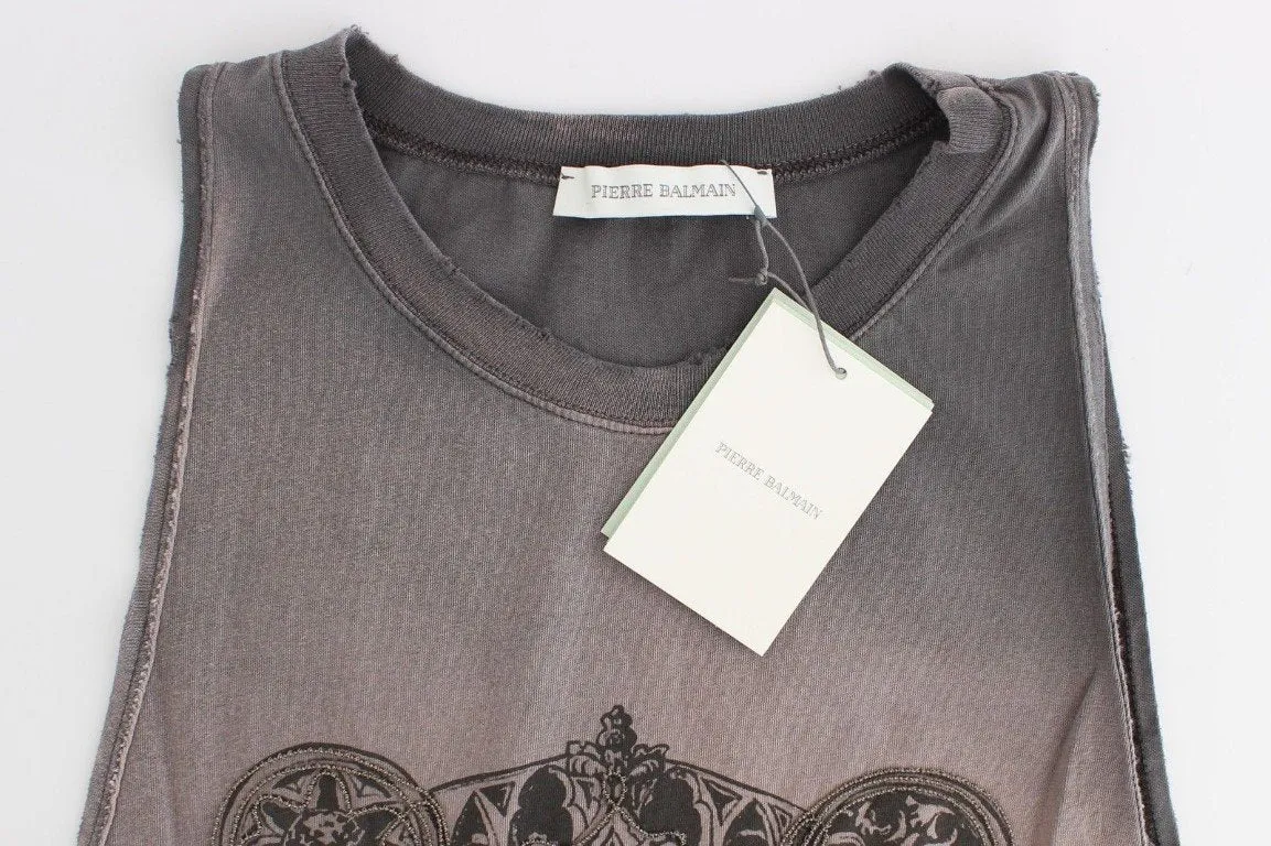Gray tank top t-shirt