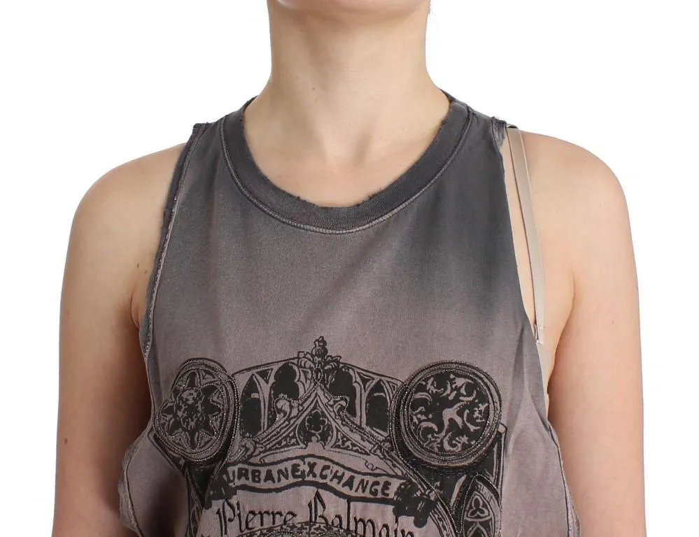 Gray tank top t-shirt