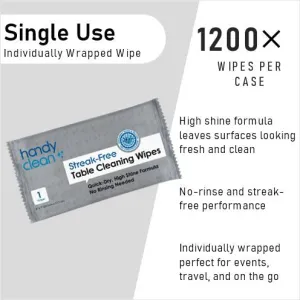 HandyClean Table Cleaning Wipes Individual Wrapped