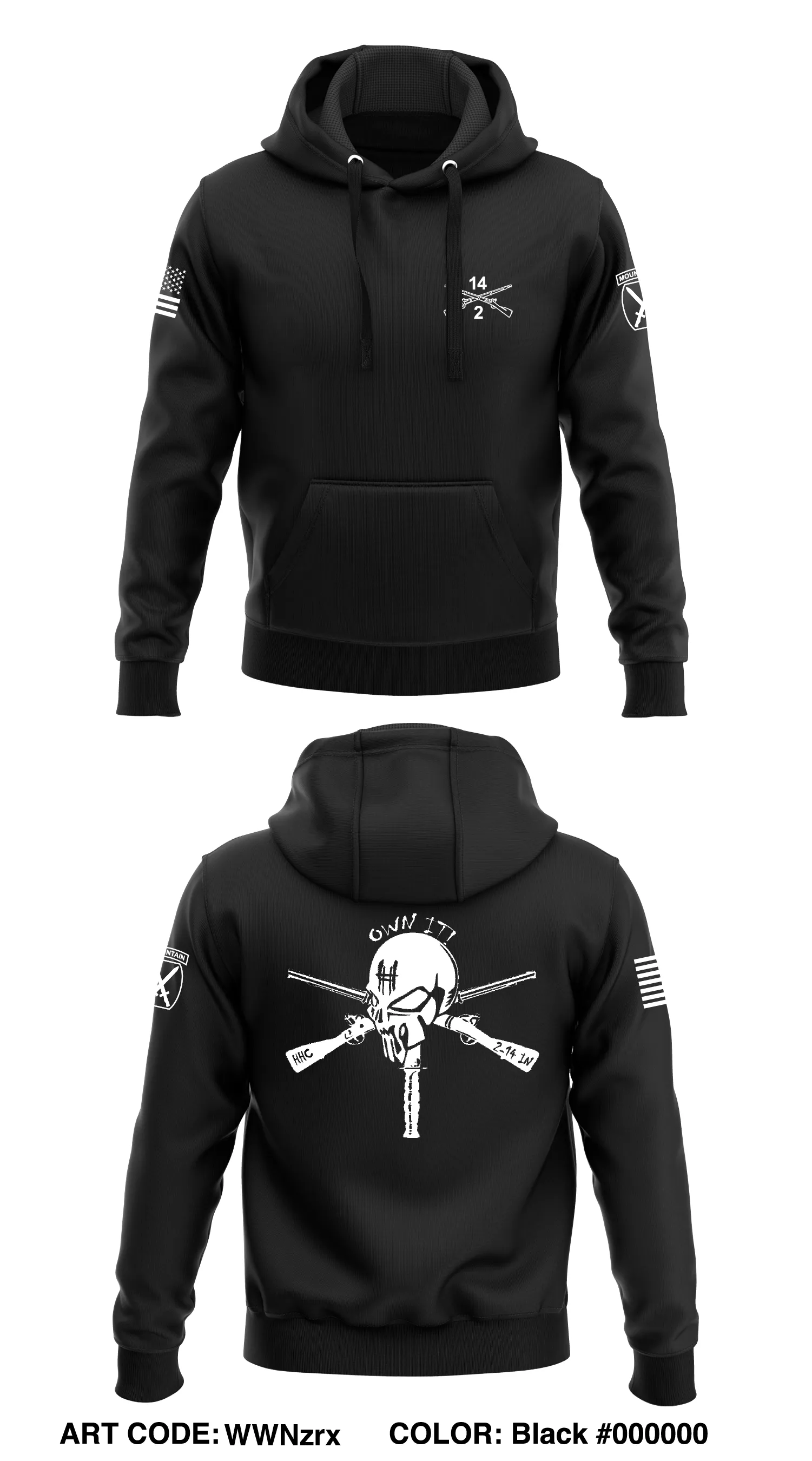 HHC, 2nd BN, 14th IN Store 1  Core Men's Hooded Performance Sweatshirt - WWNzrx