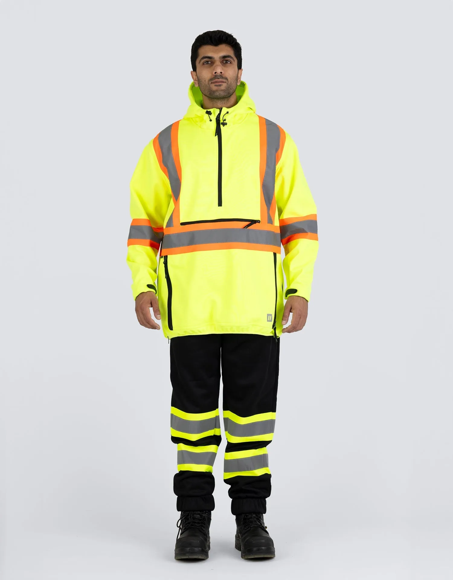 Hi Vis Safety Anorak Pullover Softshell