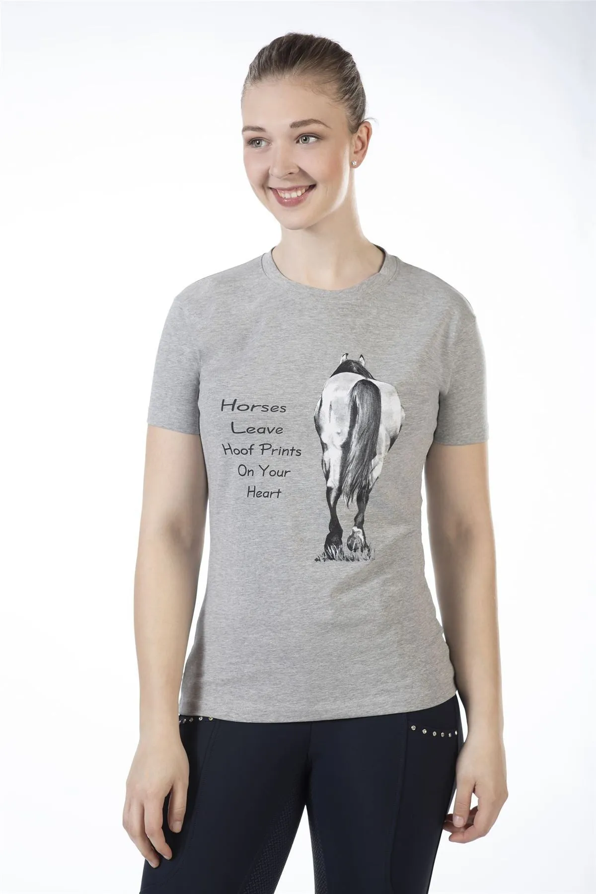 HKM Tshirt Horses Leaves Hoofprints
