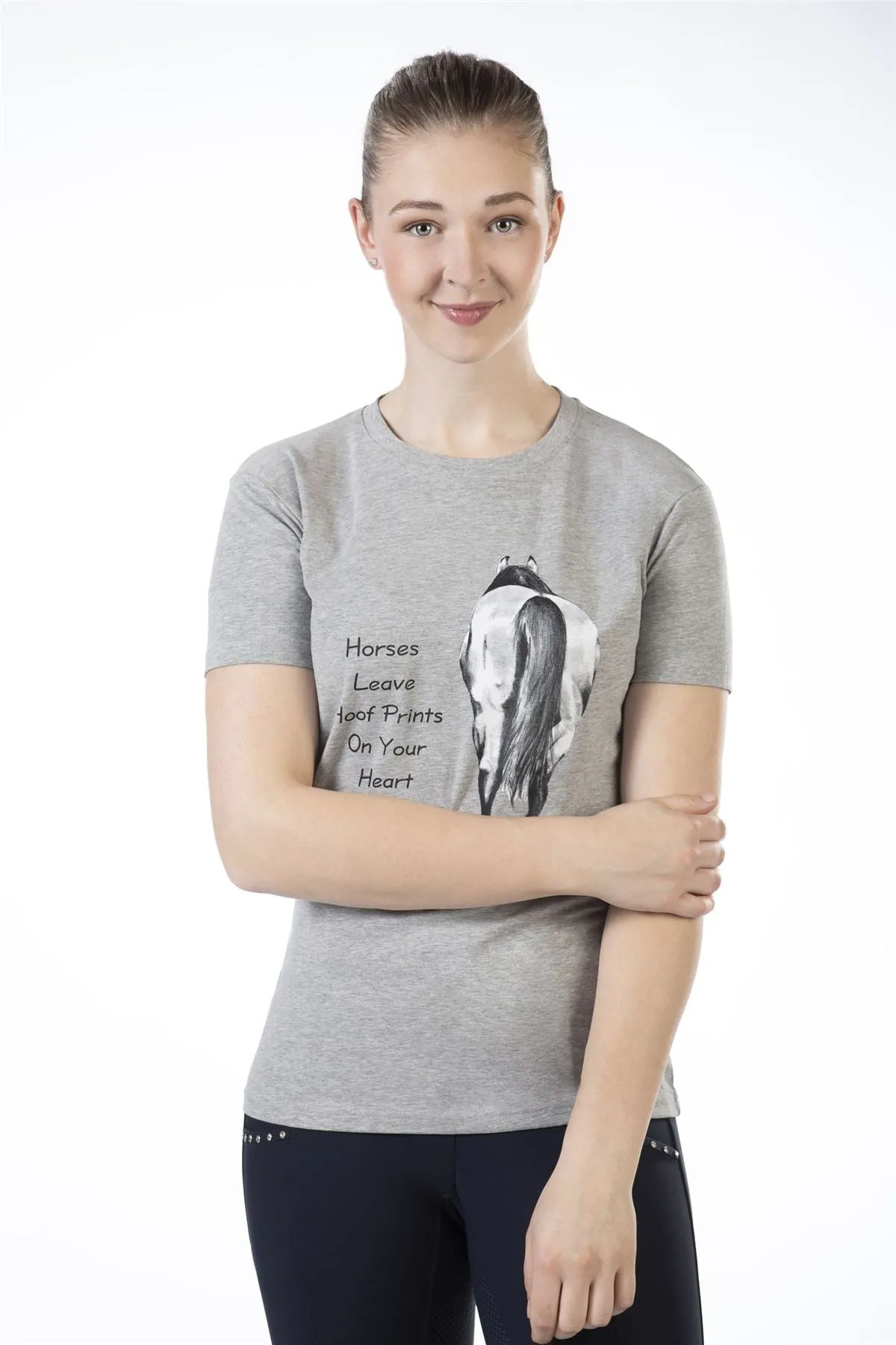 HKM Tshirt Horses Leaves Hoofprints
