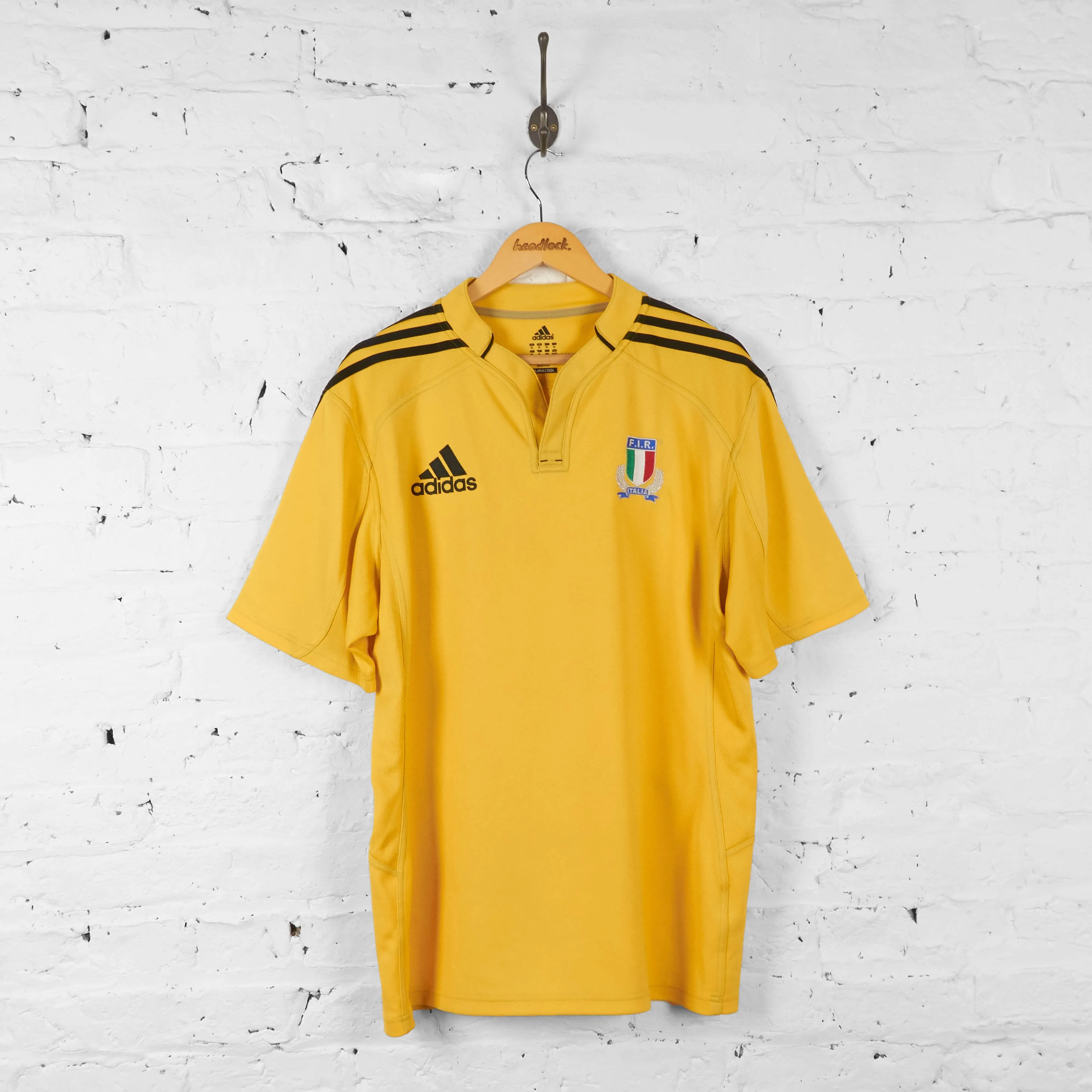 Italy Rugby Adidas Shirt - Yellow - XL
