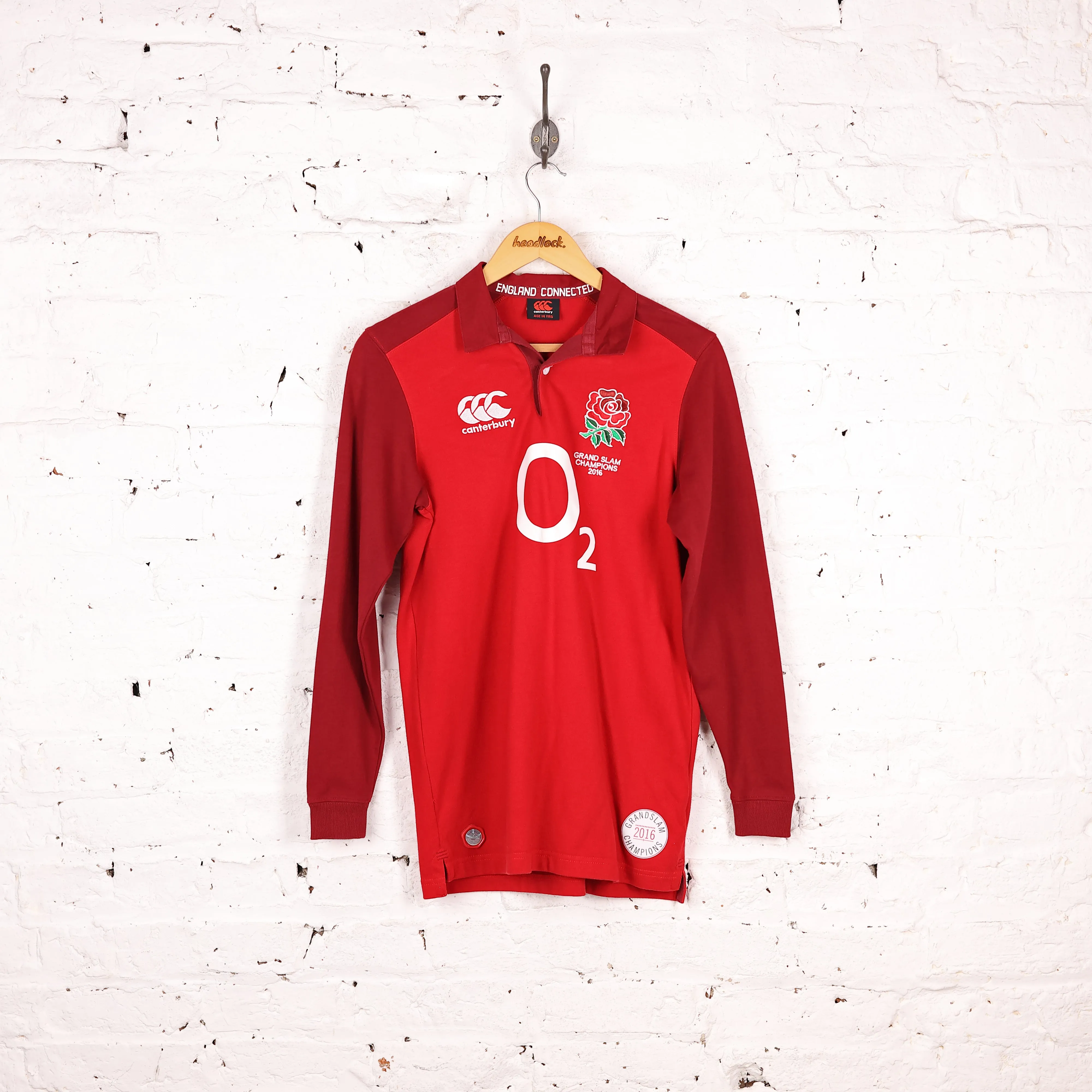 Kids England Canterbury Rugby 2016 Away Shirt - Red - L Boys
