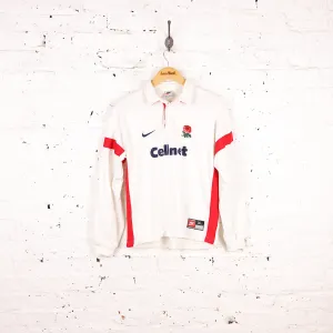 Kids England Rugby 1999 Long Sleeve Home Shirt - White - XL Boys