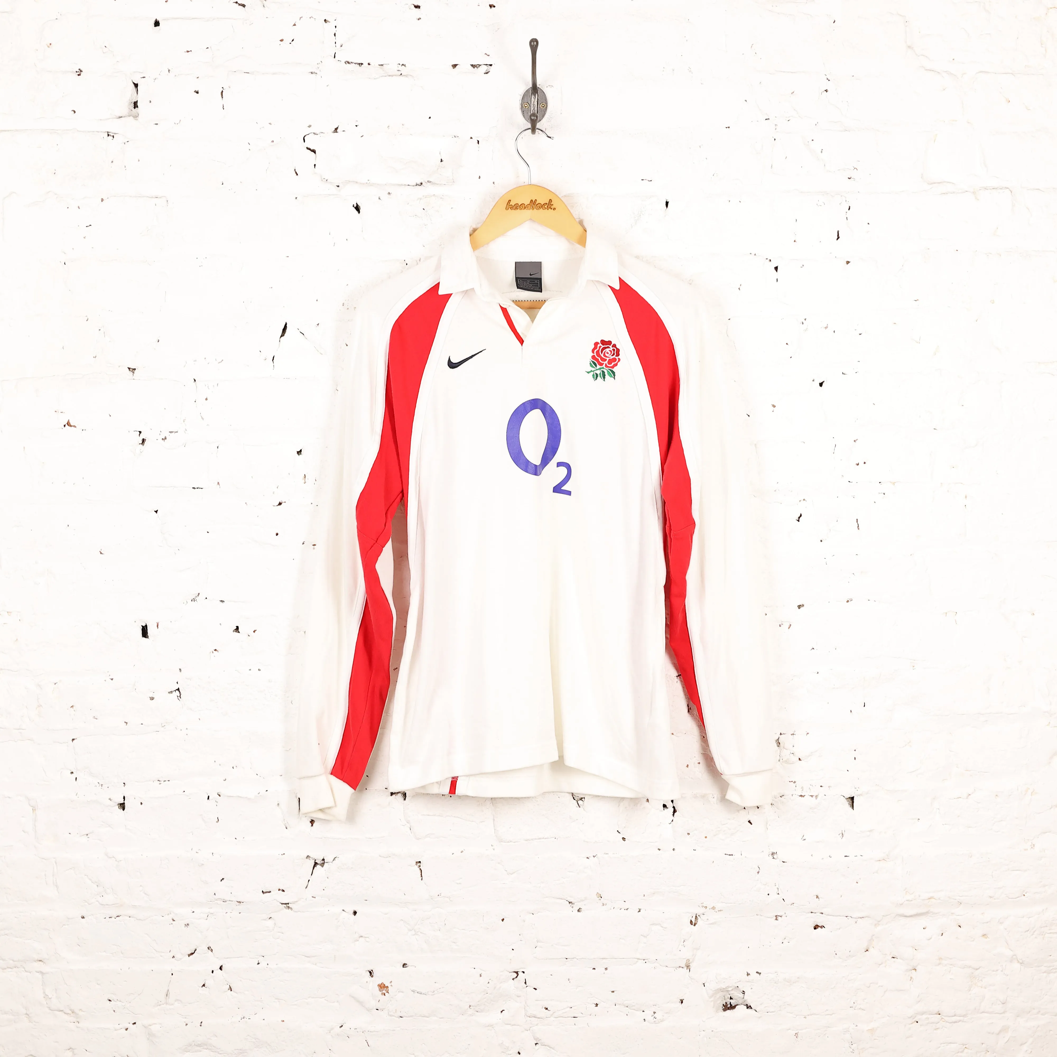 Kids England Rugby 2004 Nike Home Shirt - White - XL Boys