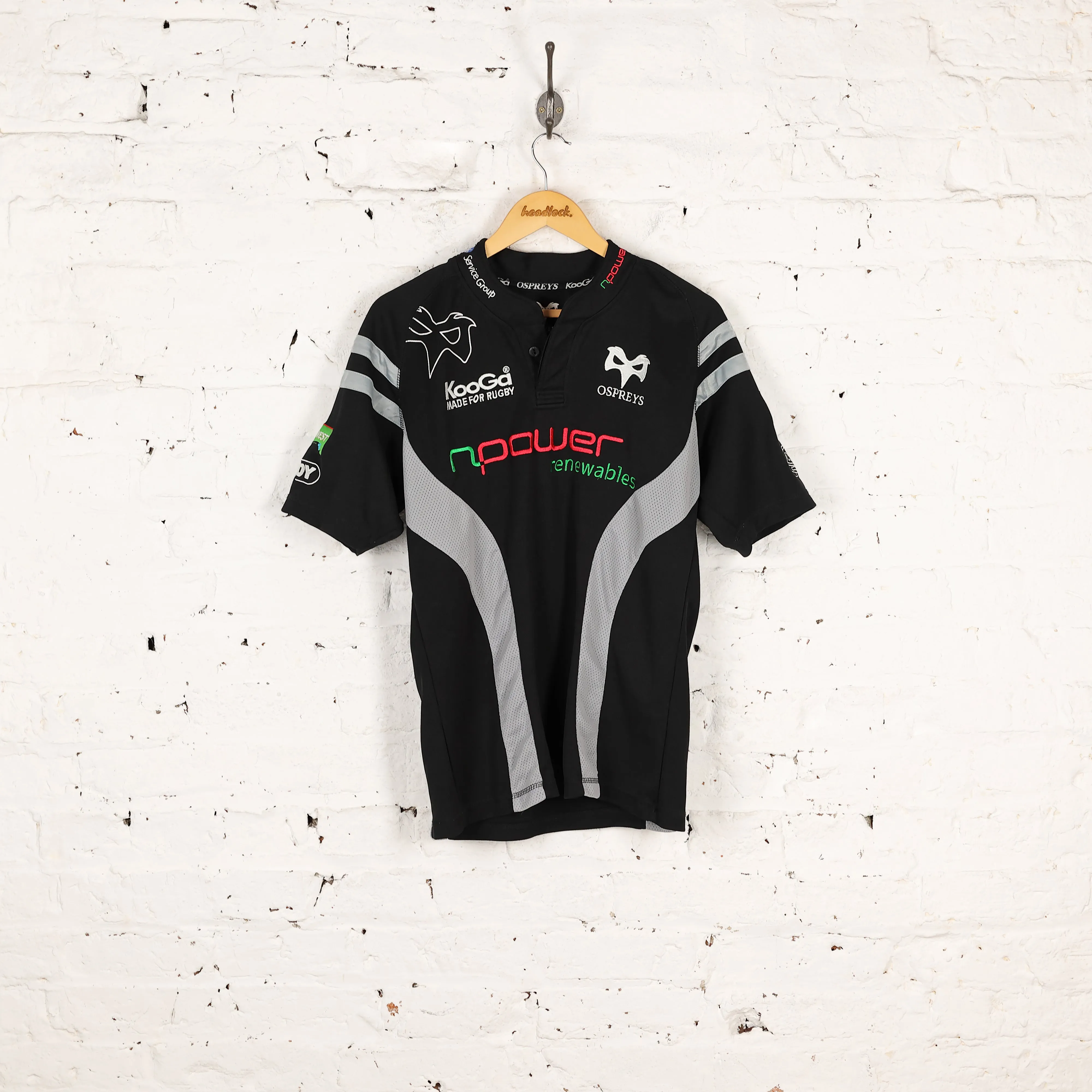 Kooga Ospreys Rugby Shirt - Black - S
