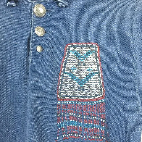 [L] Kapital Native Sashiko Polo Shirt Indigo