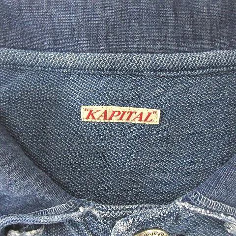 [L] Kapital Native Sashiko Polo Shirt Indigo