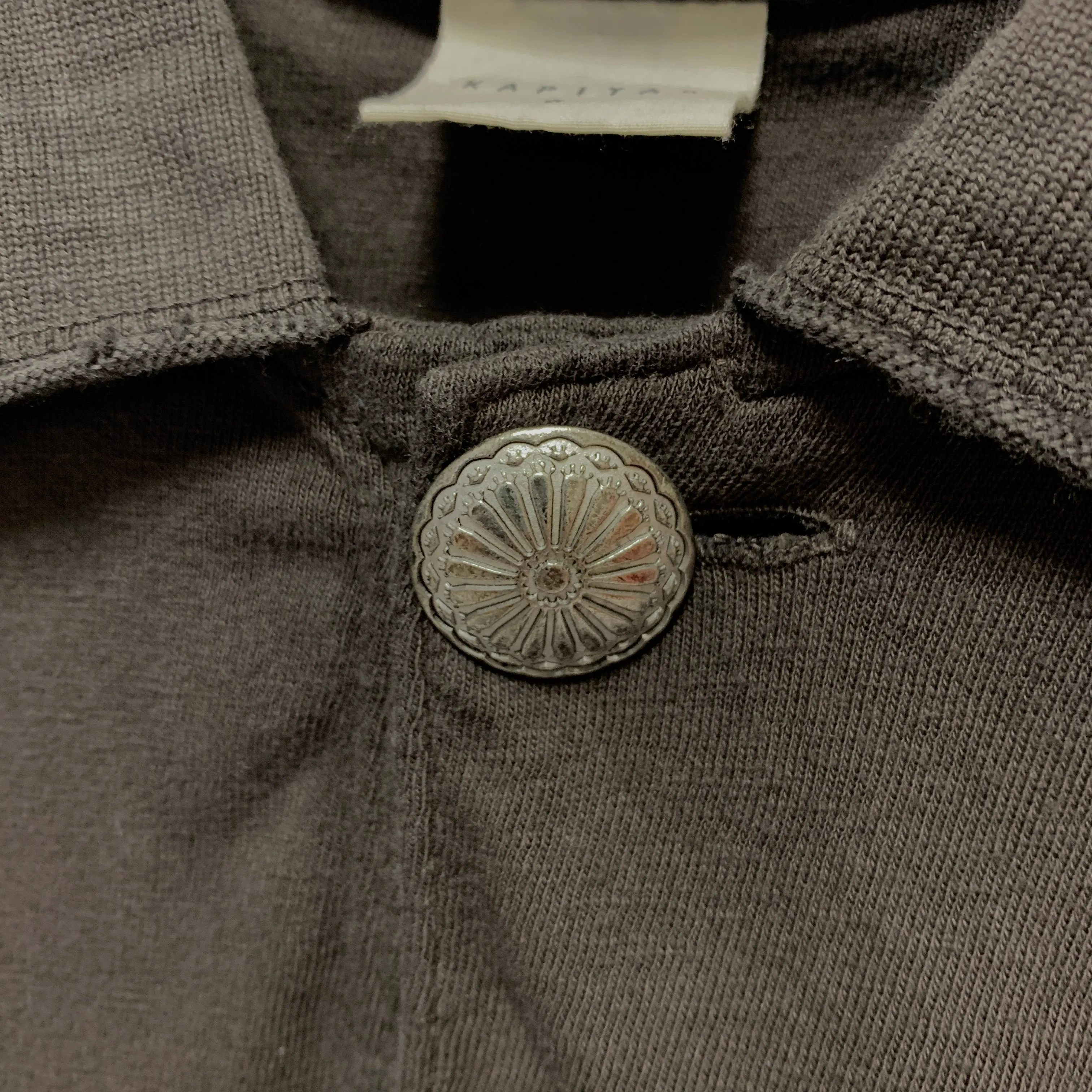 [M] Kapital Chieftan Tenjiku Sashiko Polo Shirt Black