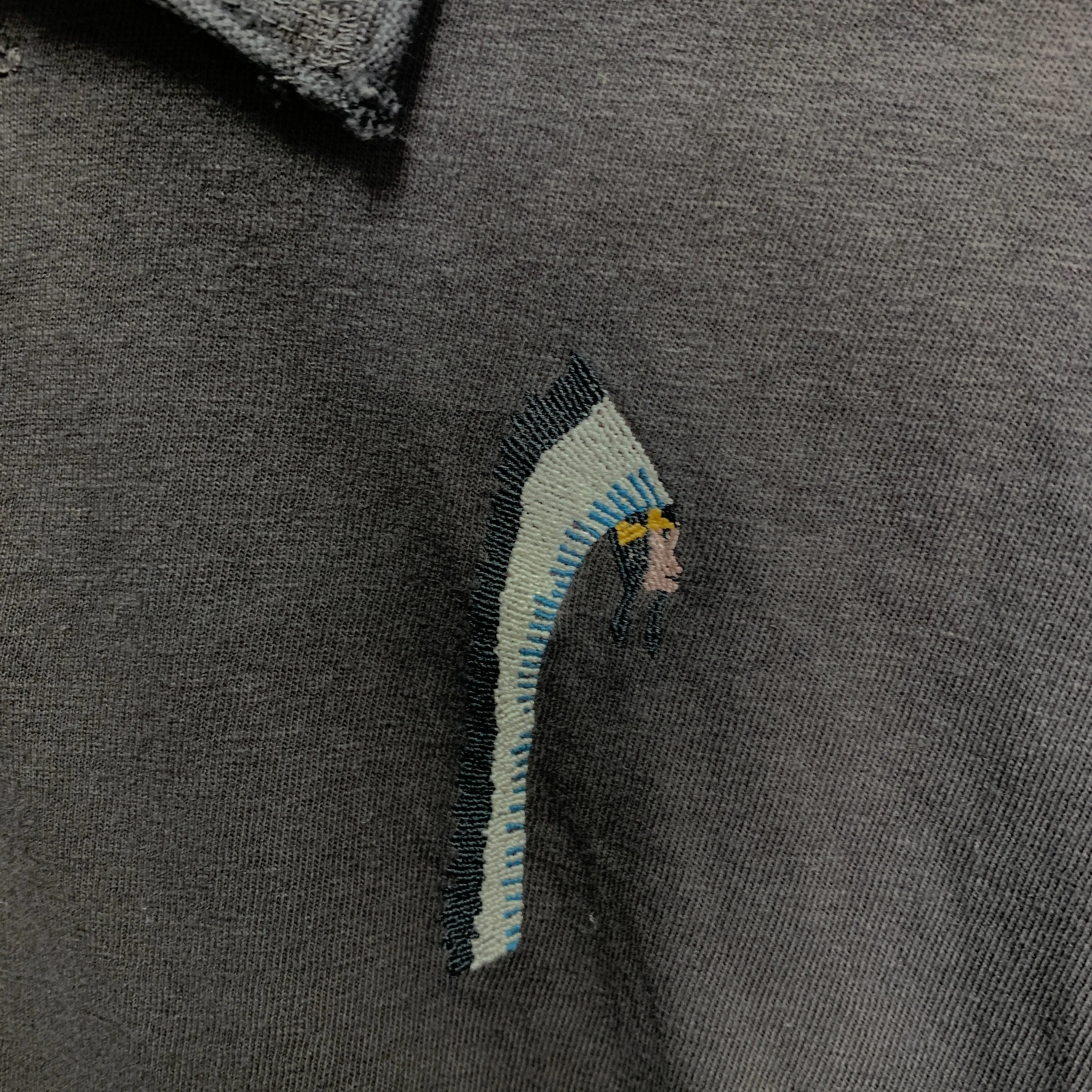 [M] Kapital Chieftan Tenjiku Sashiko Polo Shirt Black