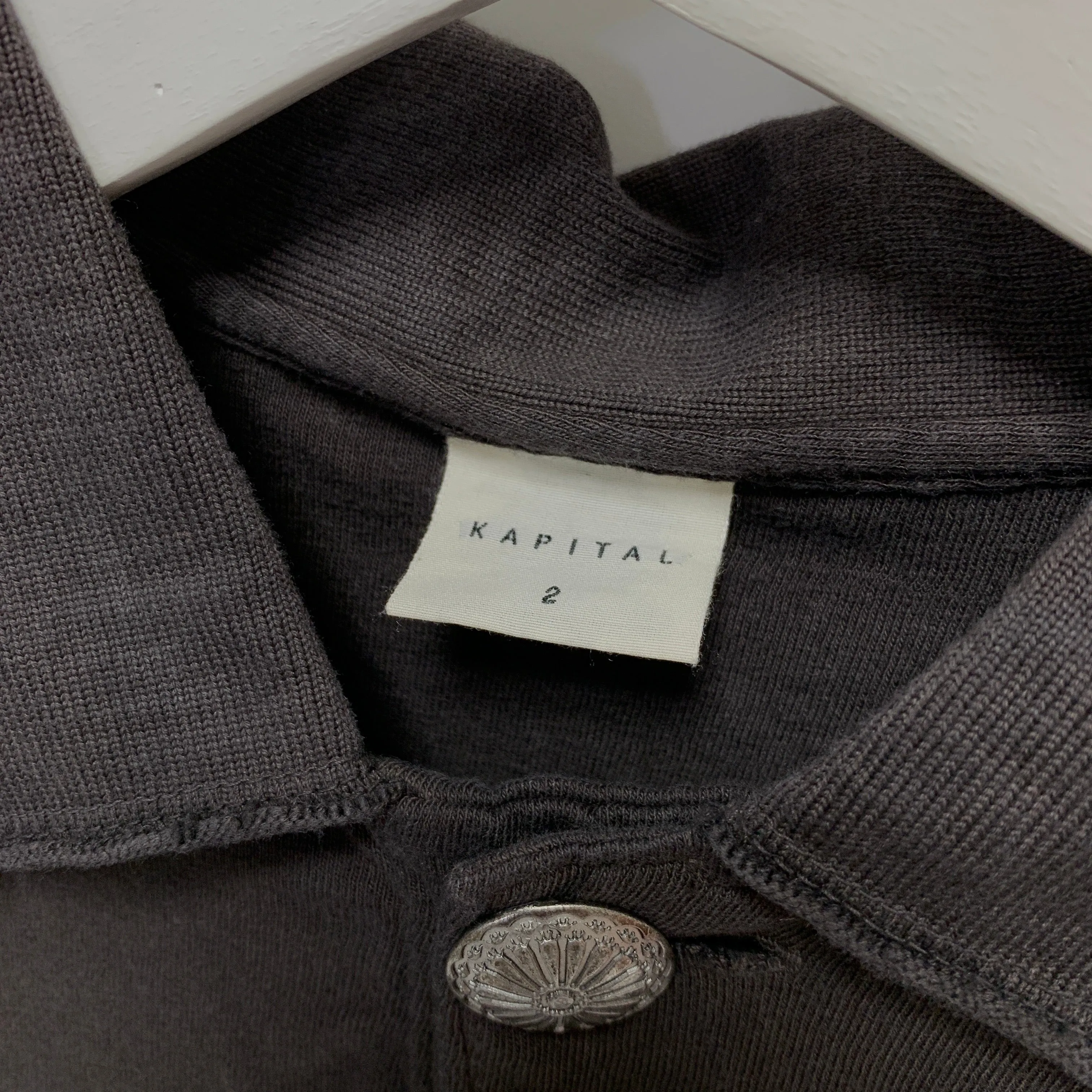 [M] Kapital Chieftan Tenjiku Sashiko Polo Shirt Black