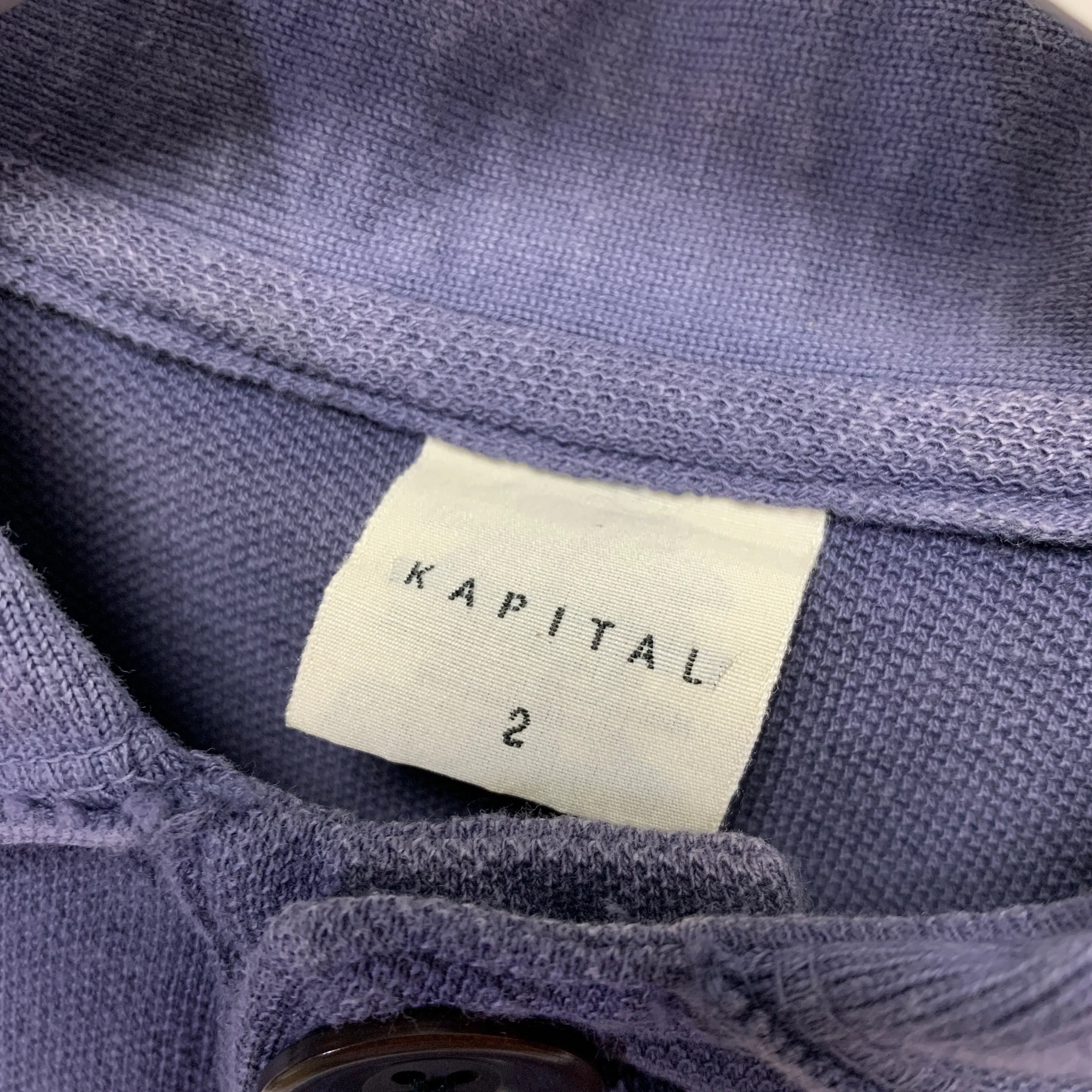 [M] Kapital Slub Cotton Polo Shirt Blue