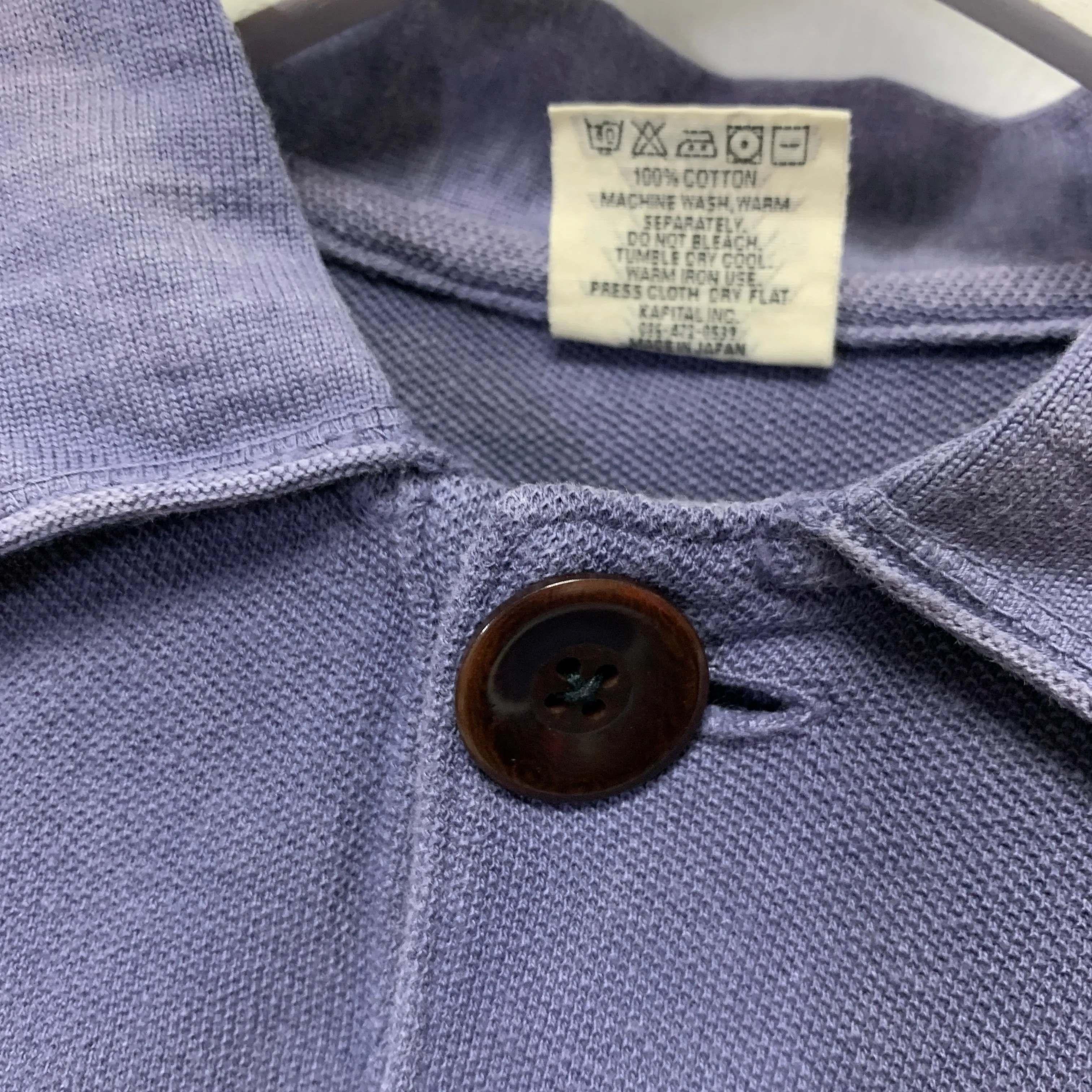 [M] Kapital Slub Cotton Polo Shirt Blue