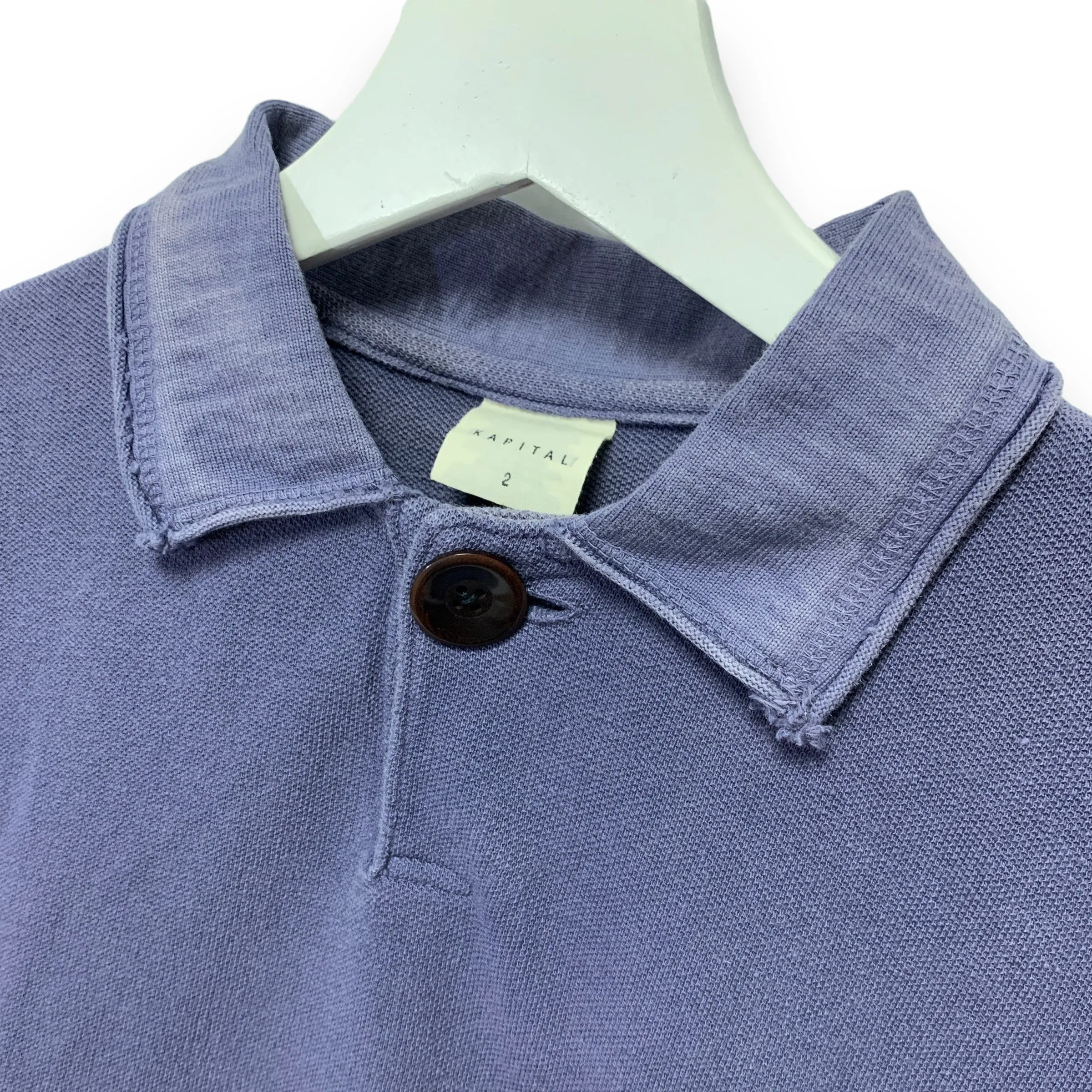 [M] Kapital Slub Cotton Polo Shirt Blue