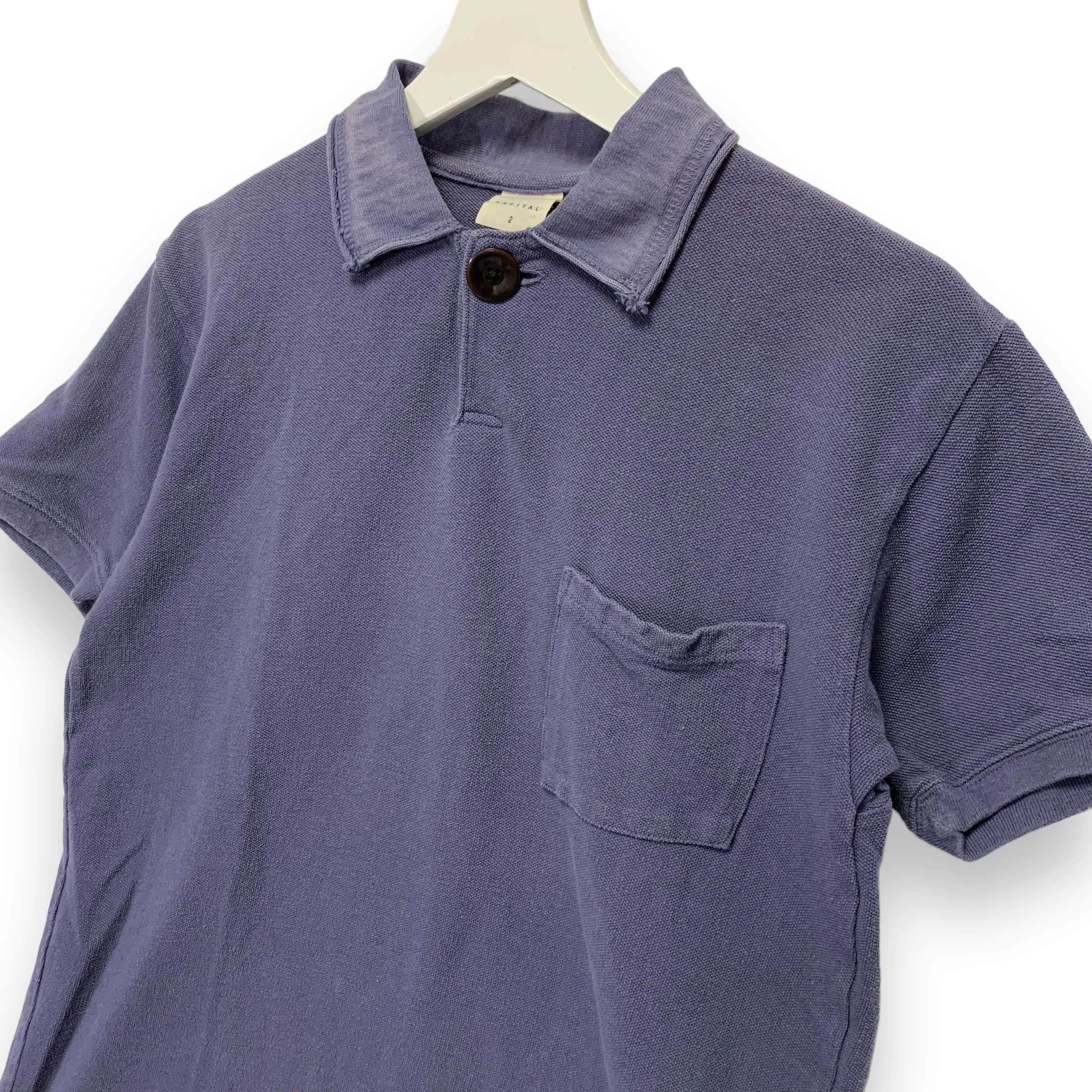 [M] Kapital Slub Cotton Polo Shirt Blue