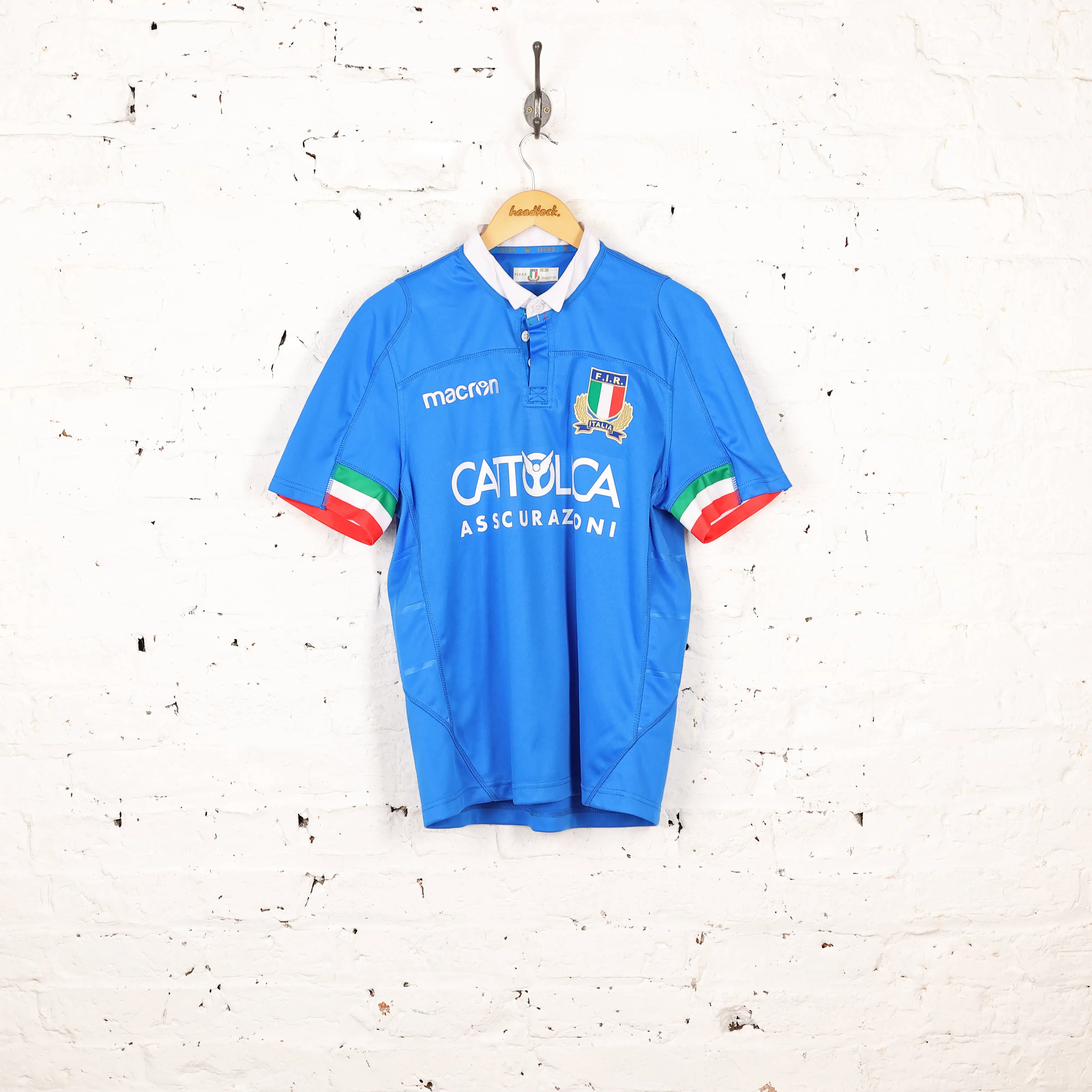 Macron Italy 2018 Home Rugby Shirt - Blue - M