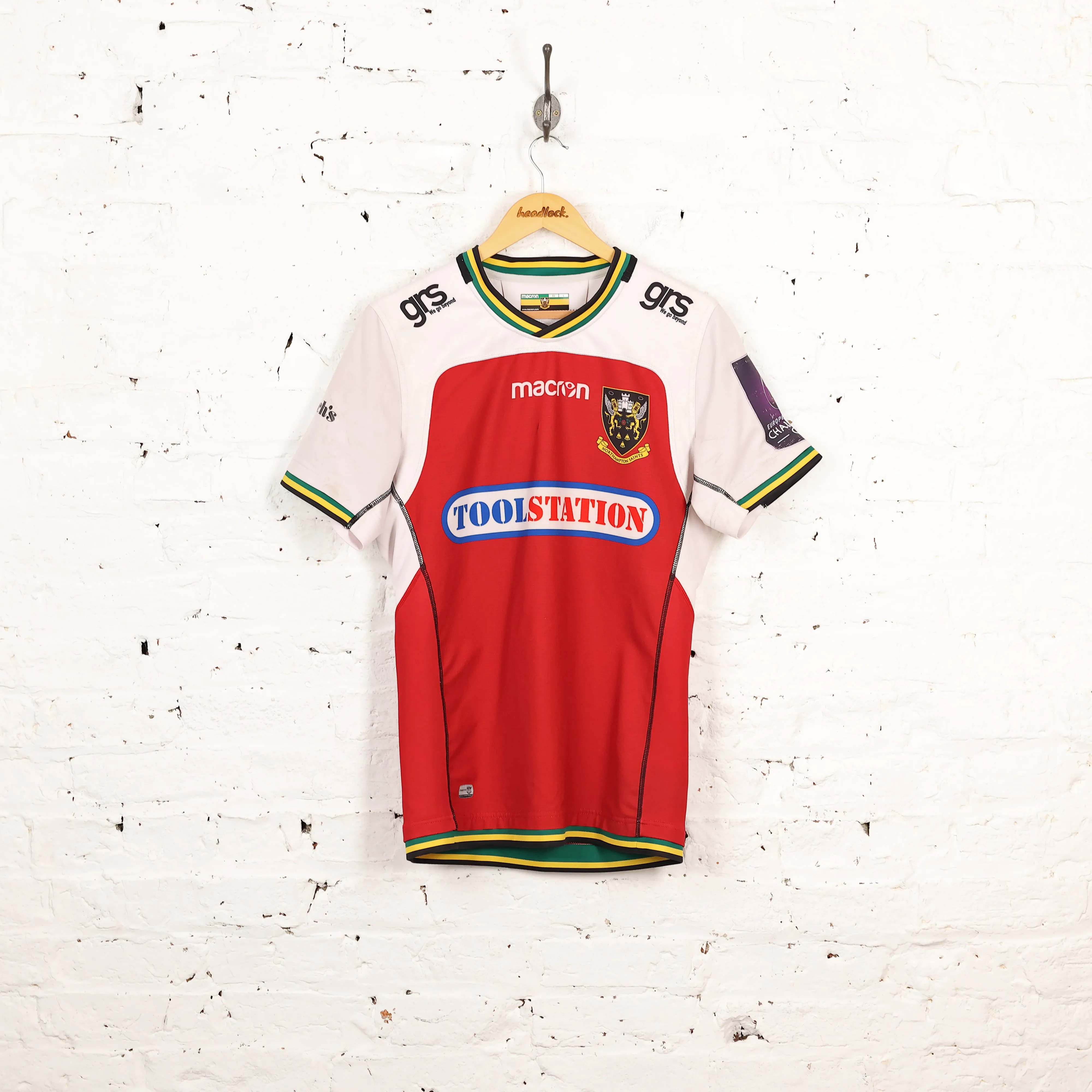 Macron Northampton Saints 2018 Away Rugby Shirt - Red - L
