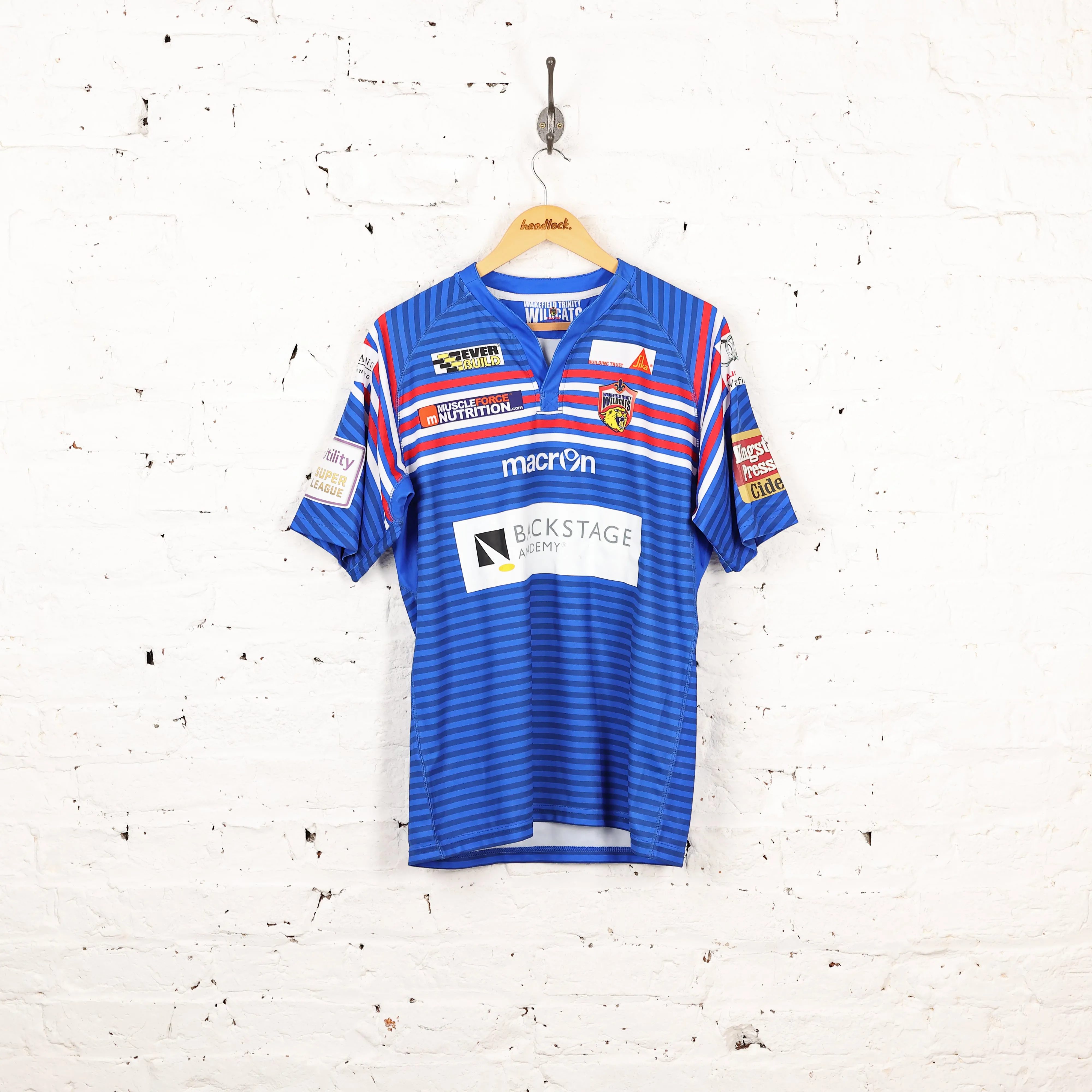 Macron Wakefield Wildcats Tansey Rugby Shirt - Blue - M