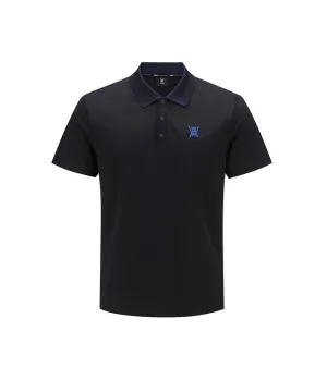 Men Collar Point Short T-Shirt - Black