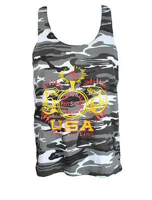 NEW Mens Workout NPC Bodybuilding Wear Cotton Tank Top Gym Clothing Camo