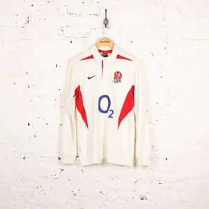 Nike England 2003 Long Sleeve Home Rugby Shirt - White - M