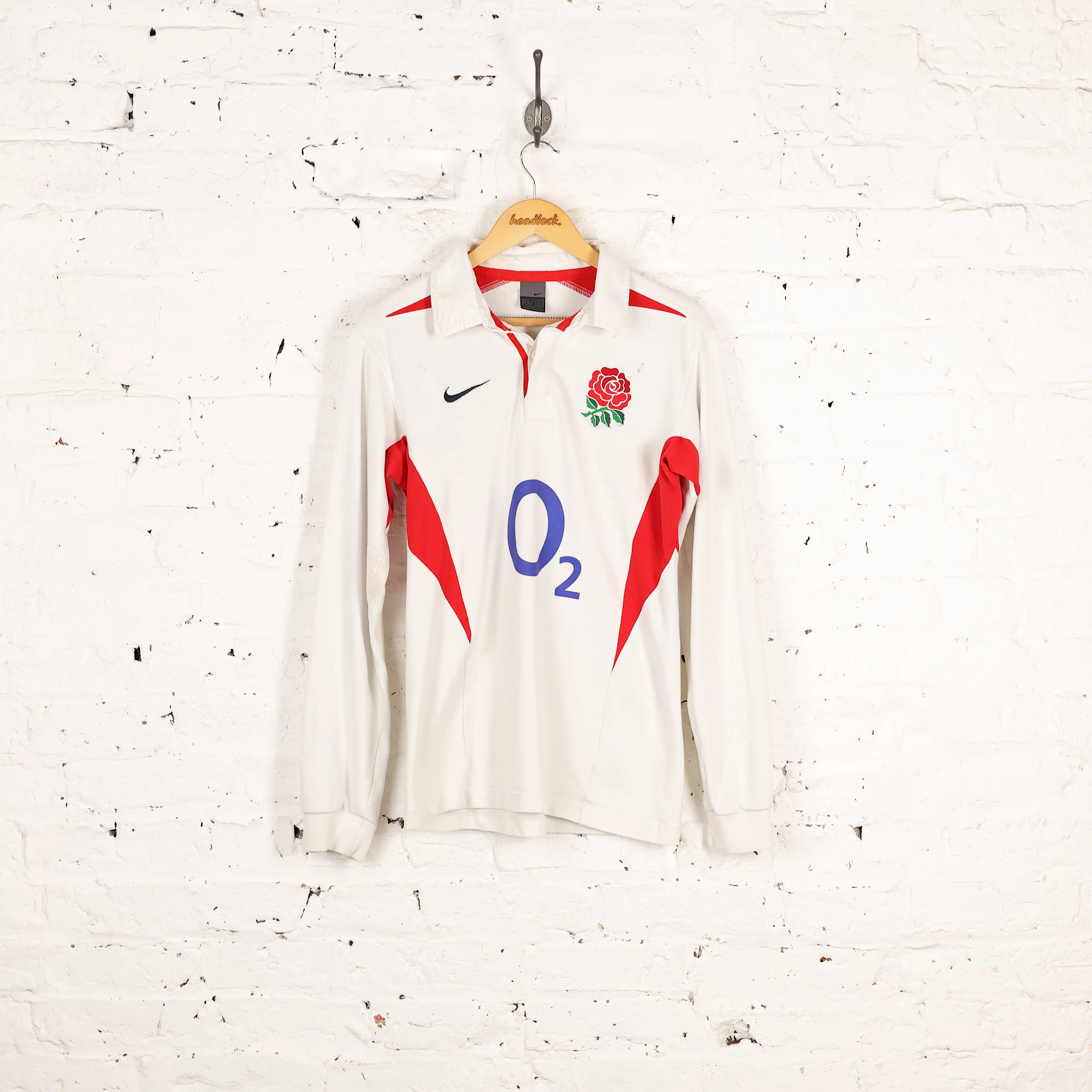 Nike England 2004 Long Sleeve Rugby Shirt - White - M