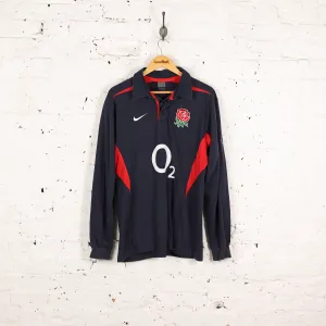 Nike England Away Long Sleeve Rugby Shirt 2003/05 - Blue - L