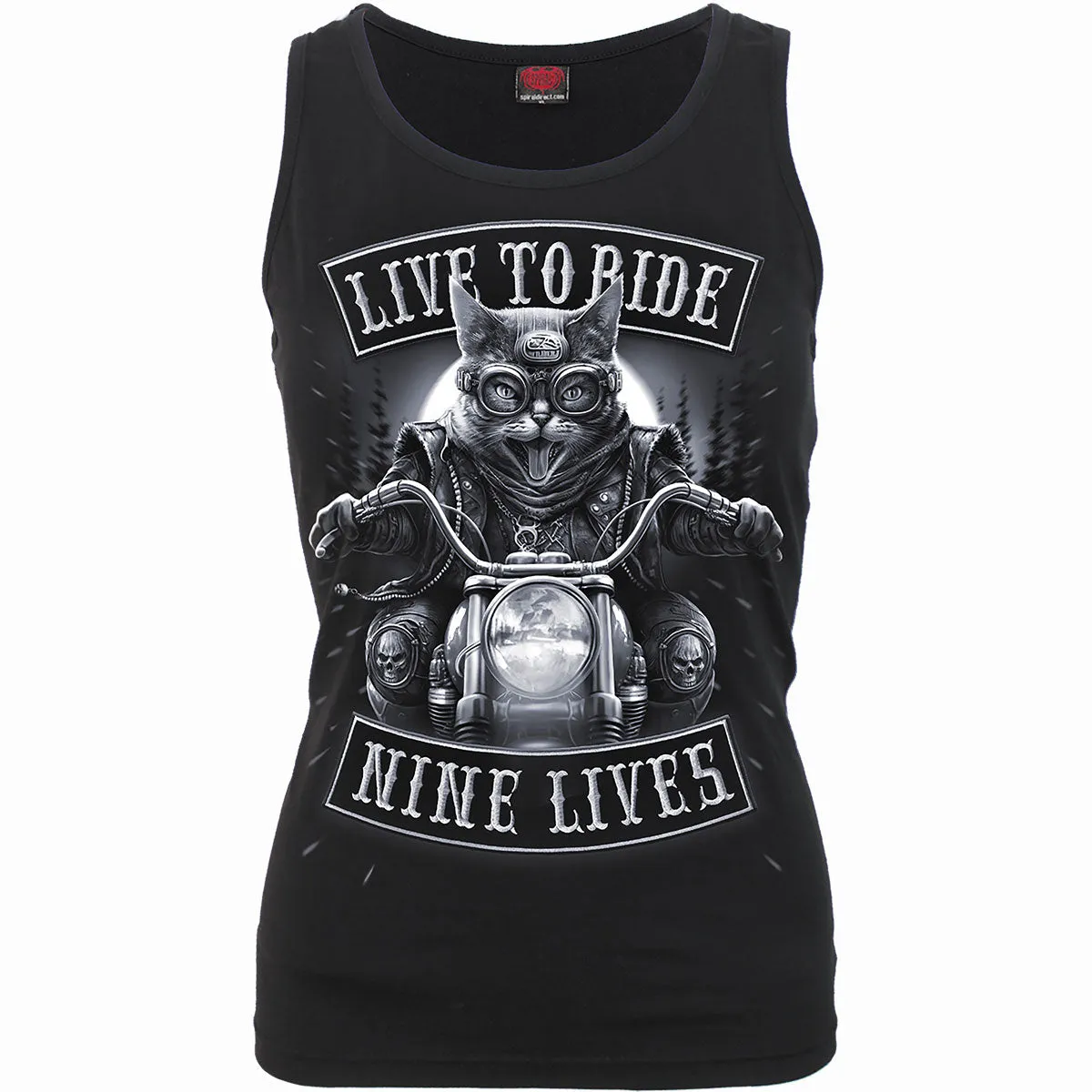 NINE LIVES - Razor Back Top Black