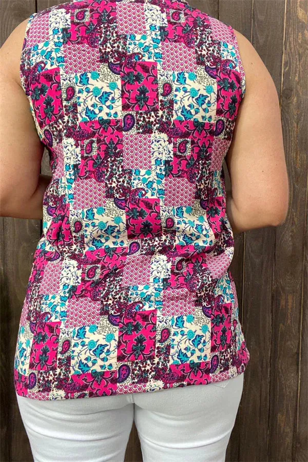 Paisley patchwork Sleeveless top