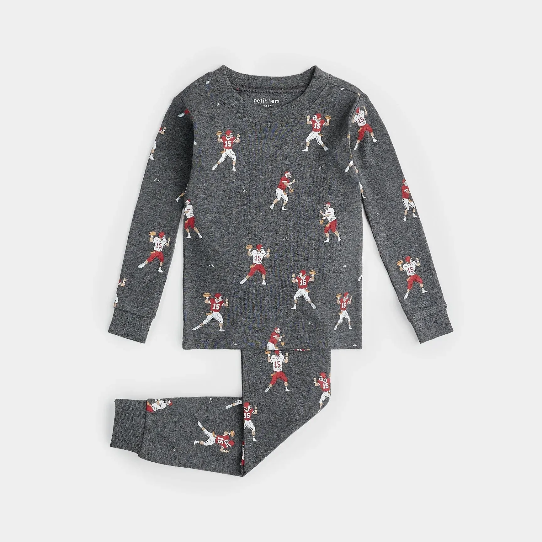 Petit Lem 16Q05 PJ Set (Charcoal Heather Quarterback)