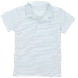Properly Tied LD Jackson Pocket Polo in Powder Blue Stripe