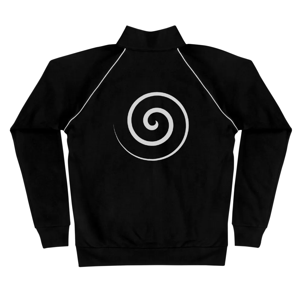 "HYPNOTIST" Piped Fleece Jacket with spiral printed on back
