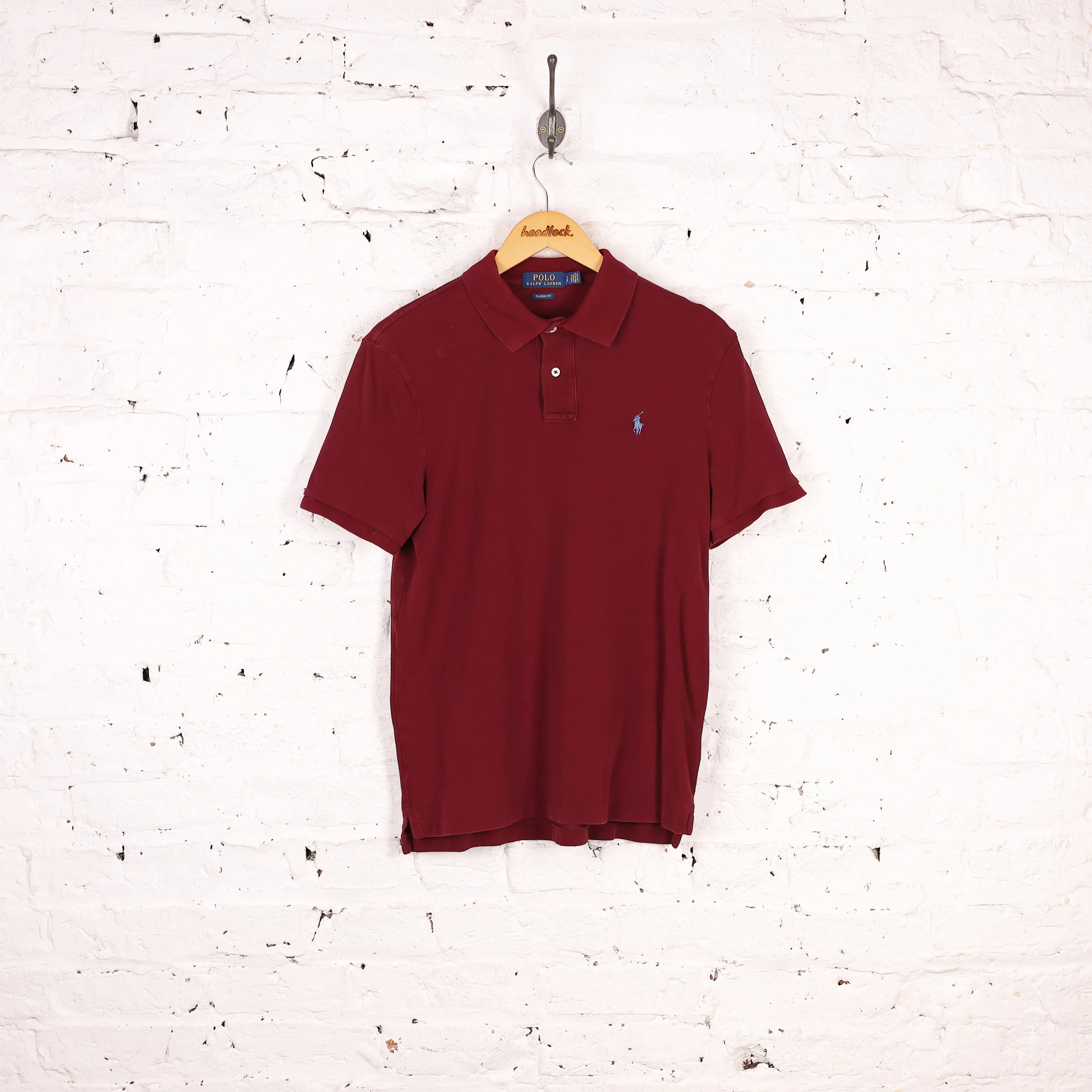 Ralph Lauren Polo Short Sleeve Polo Shirt - Maroon - S